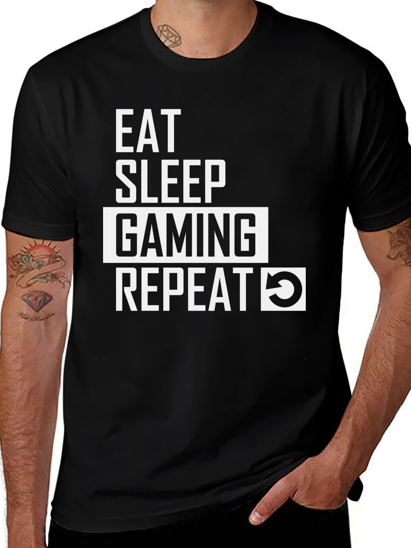 Eat Sleep Gaming Repeat Graphic Tee