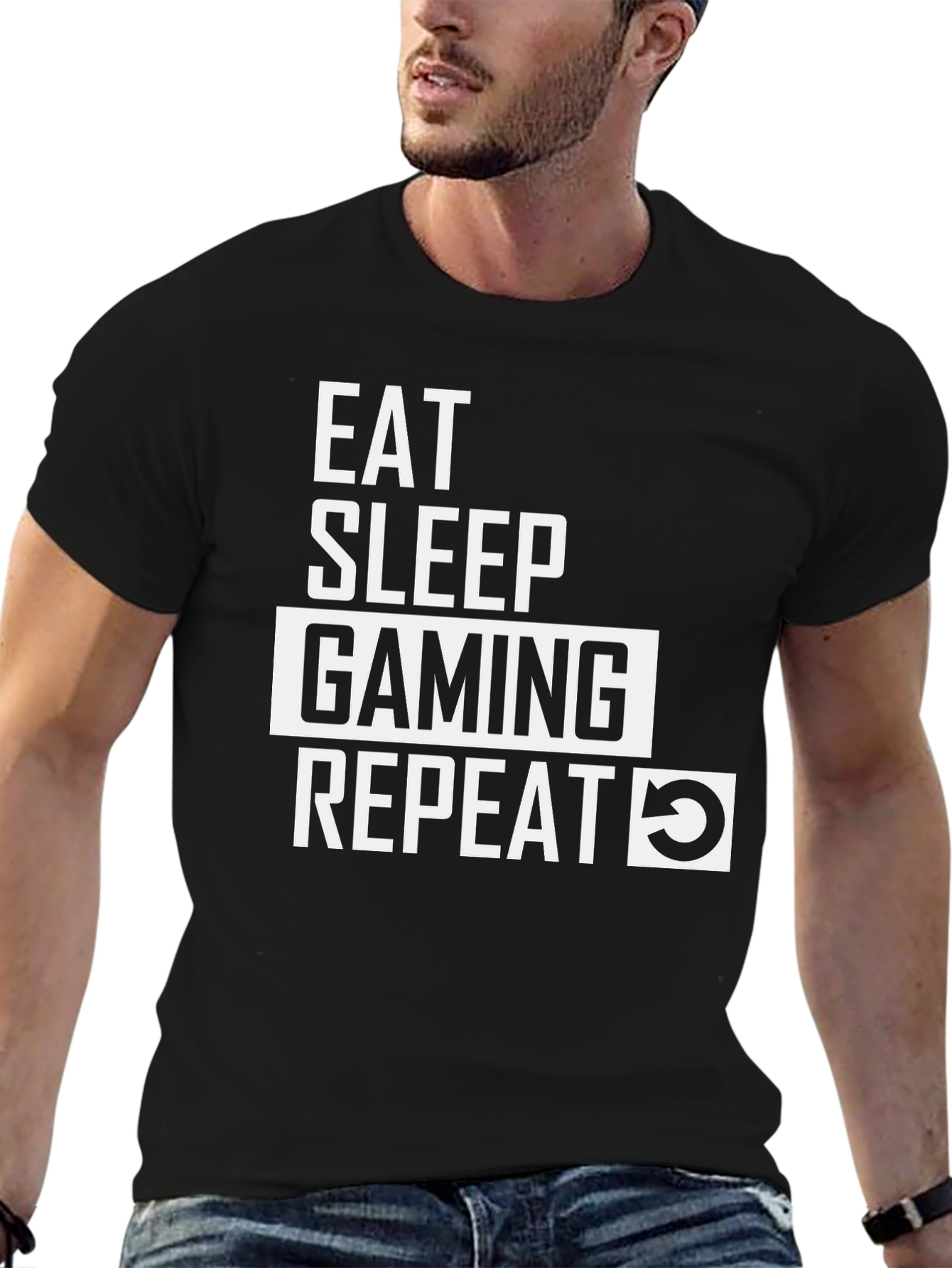 Eat Sleep Gaming Repeat Graphic Tee