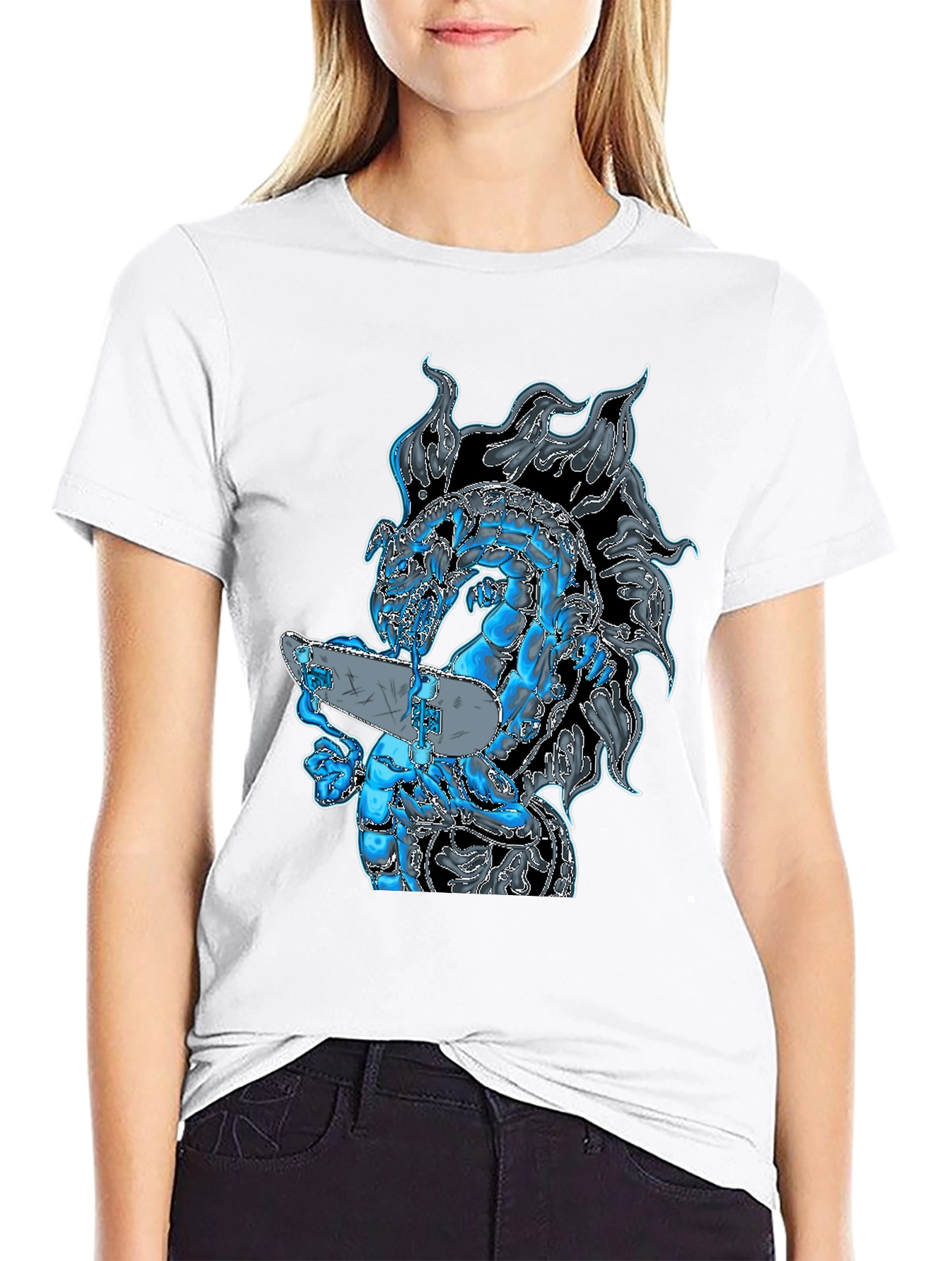 Dragon Skateboard Black T-Shirt