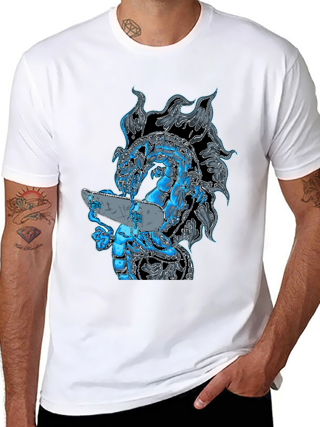 Dragon Skateboard Black T-Shirt