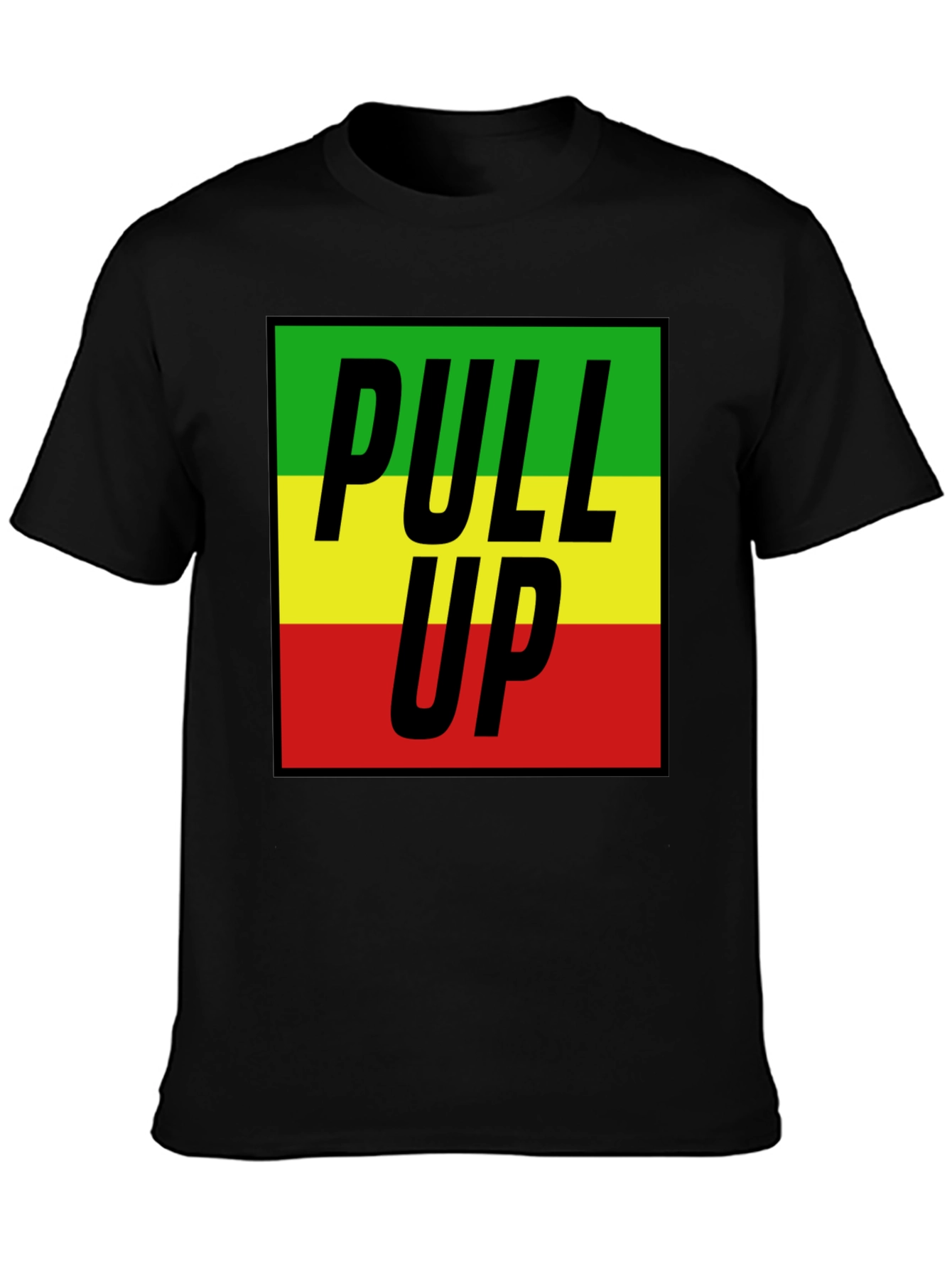 Rasta Pull Up T-Shirt - Black Tee