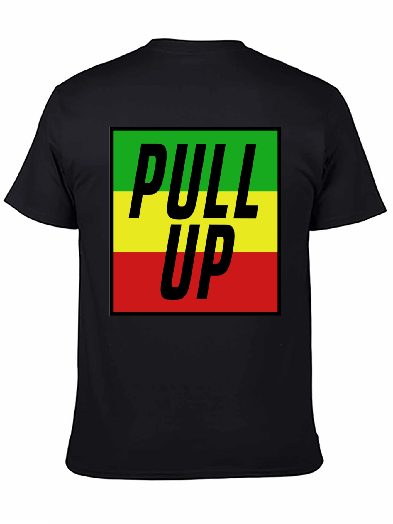 Rasta Pull Up T-Shirt - Black Tee