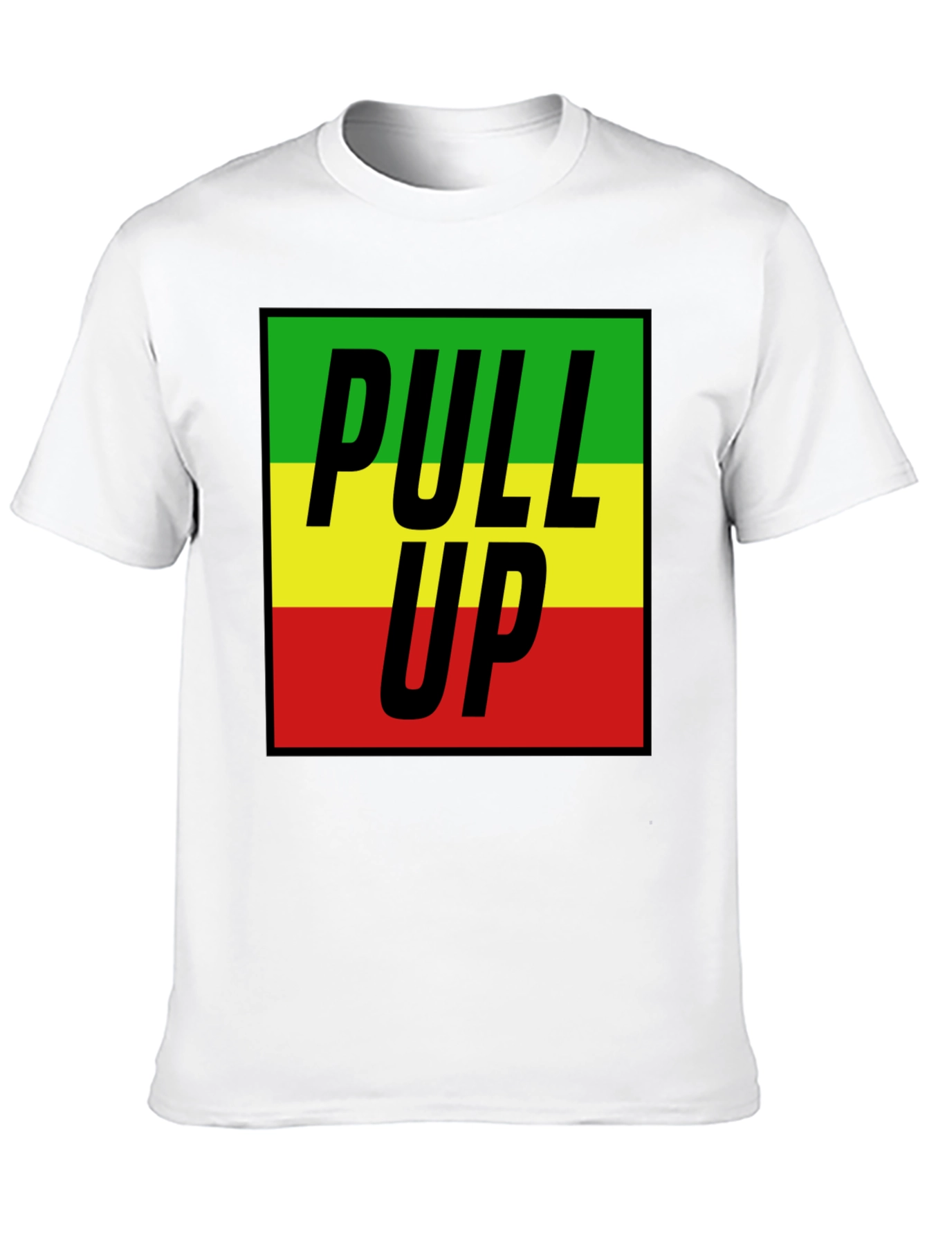 Rasta Pull Up T-Shirt - Black Tee