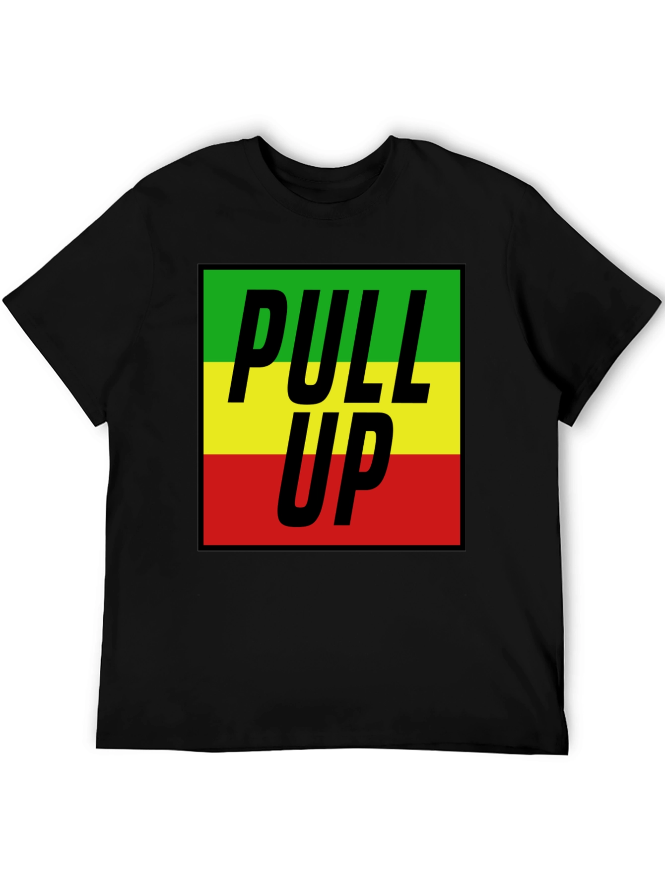 Rasta Pull Up T-Shirt - Black Tee