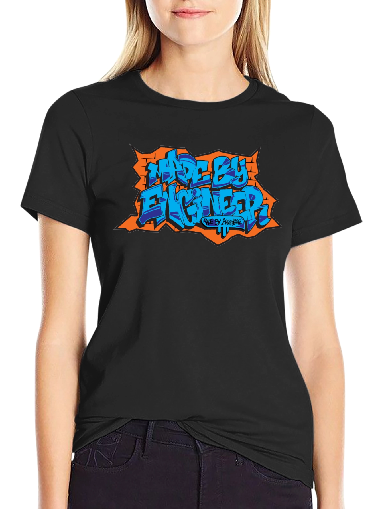 Made By Engineer Graphic T-Shirt - Cool Designer Tee