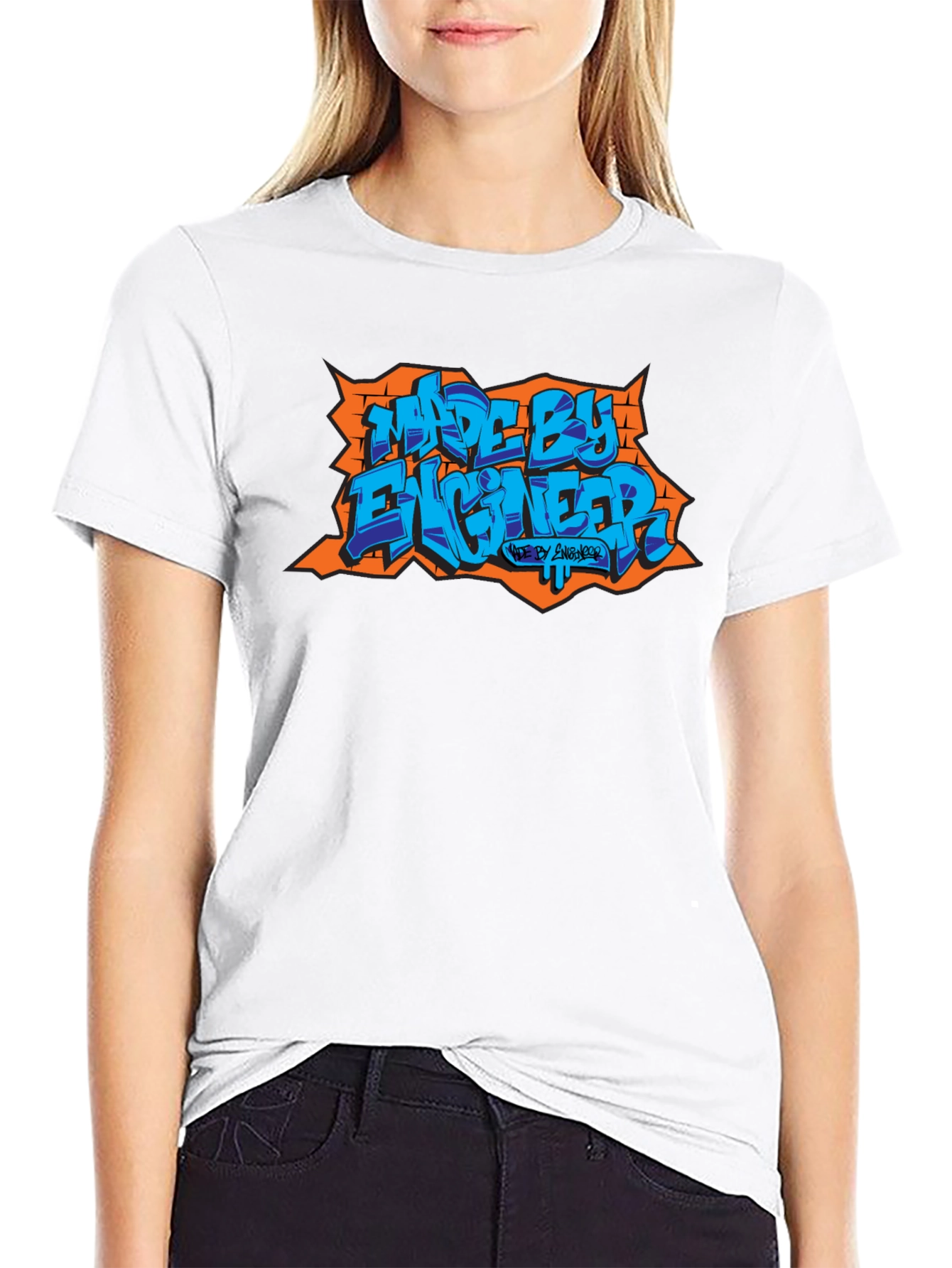 Made By Engineer Graphic T-Shirt - Cool Designer Tee