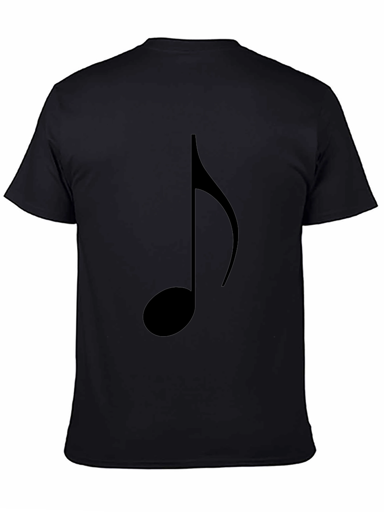 Music Note Graphic Tee - Black Cotton T-Shirt