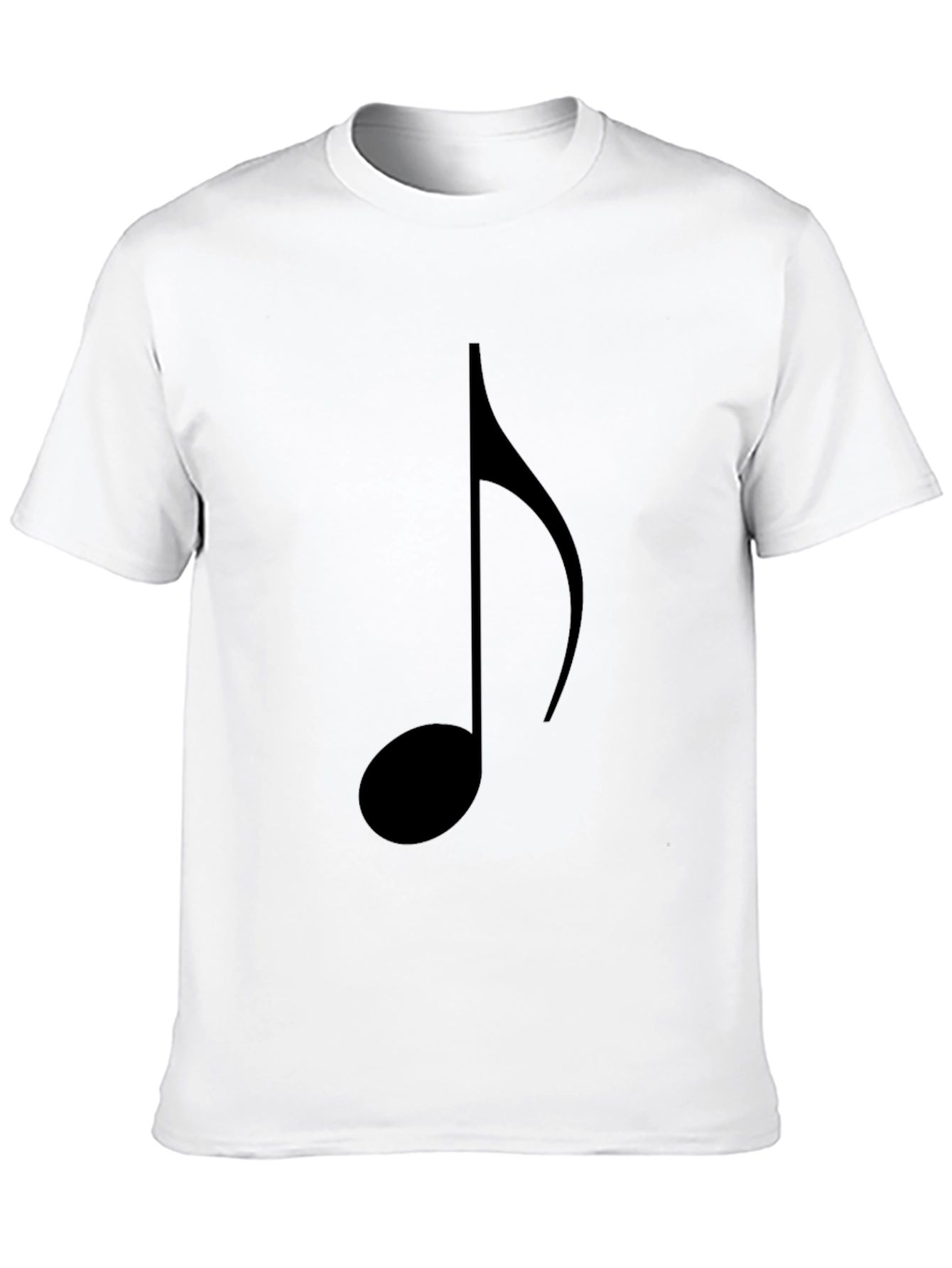 Music Note Graphic Tee - Black Cotton T-Shirt