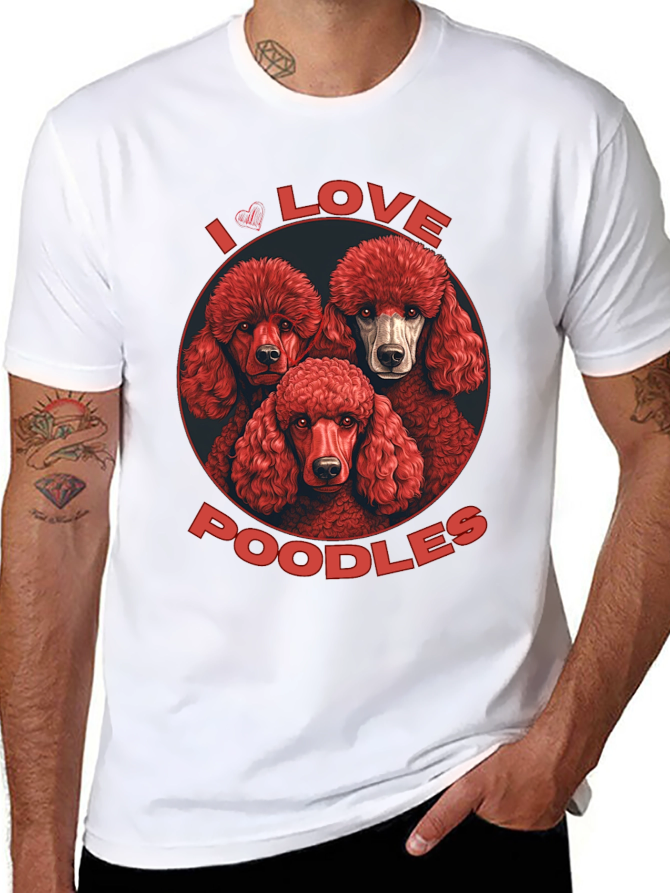 I Love Poodles Graphic T-Shirt