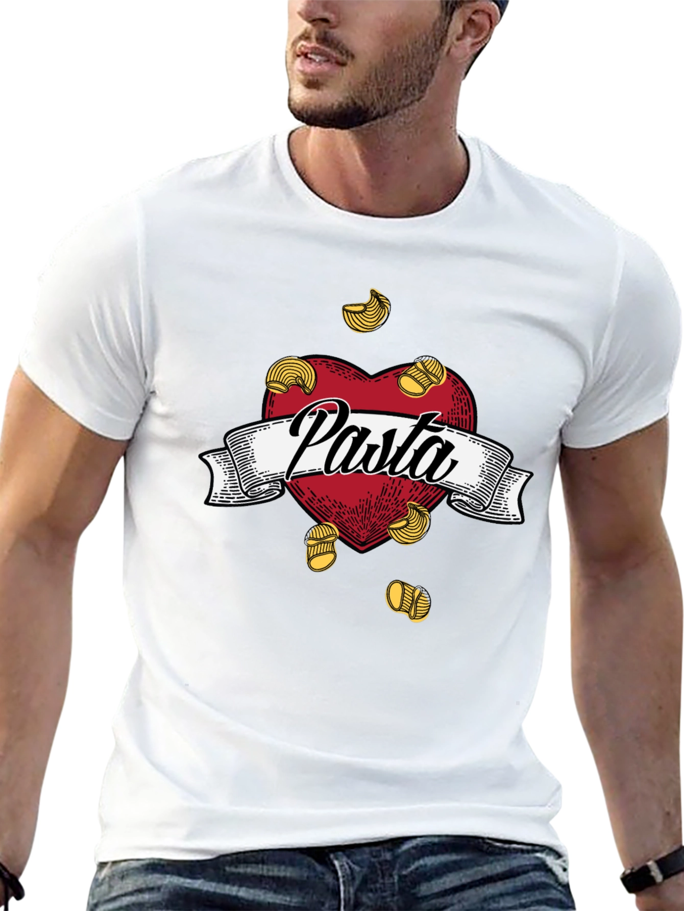 Pasta Lovers Heart T-Shirt -  Foodie Tee