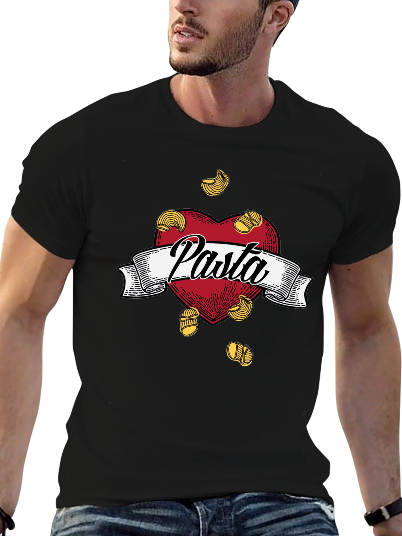 Pasta Lovers Heart T-Shirt -  Foodie Tee