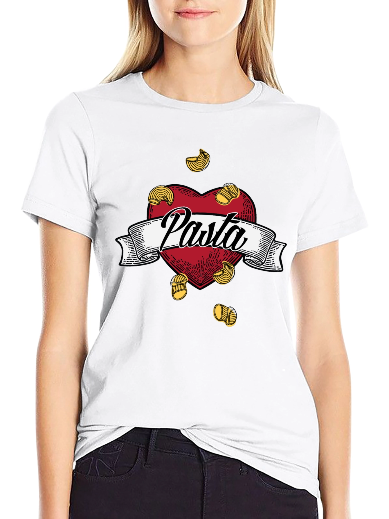 Pasta Lovers Heart T-Shirt -  Foodie Tee
