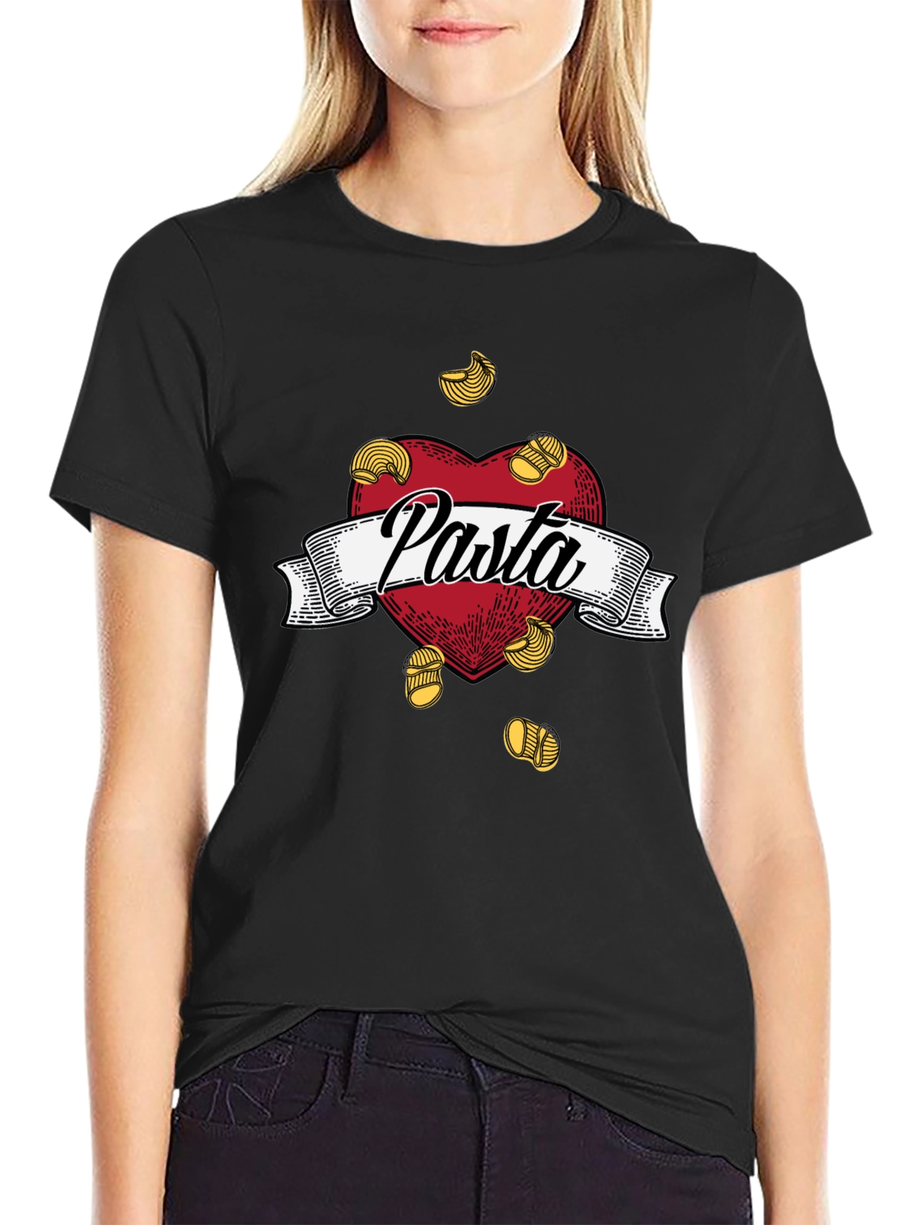 Pasta Lovers Heart T-Shirt -  Foodie Tee