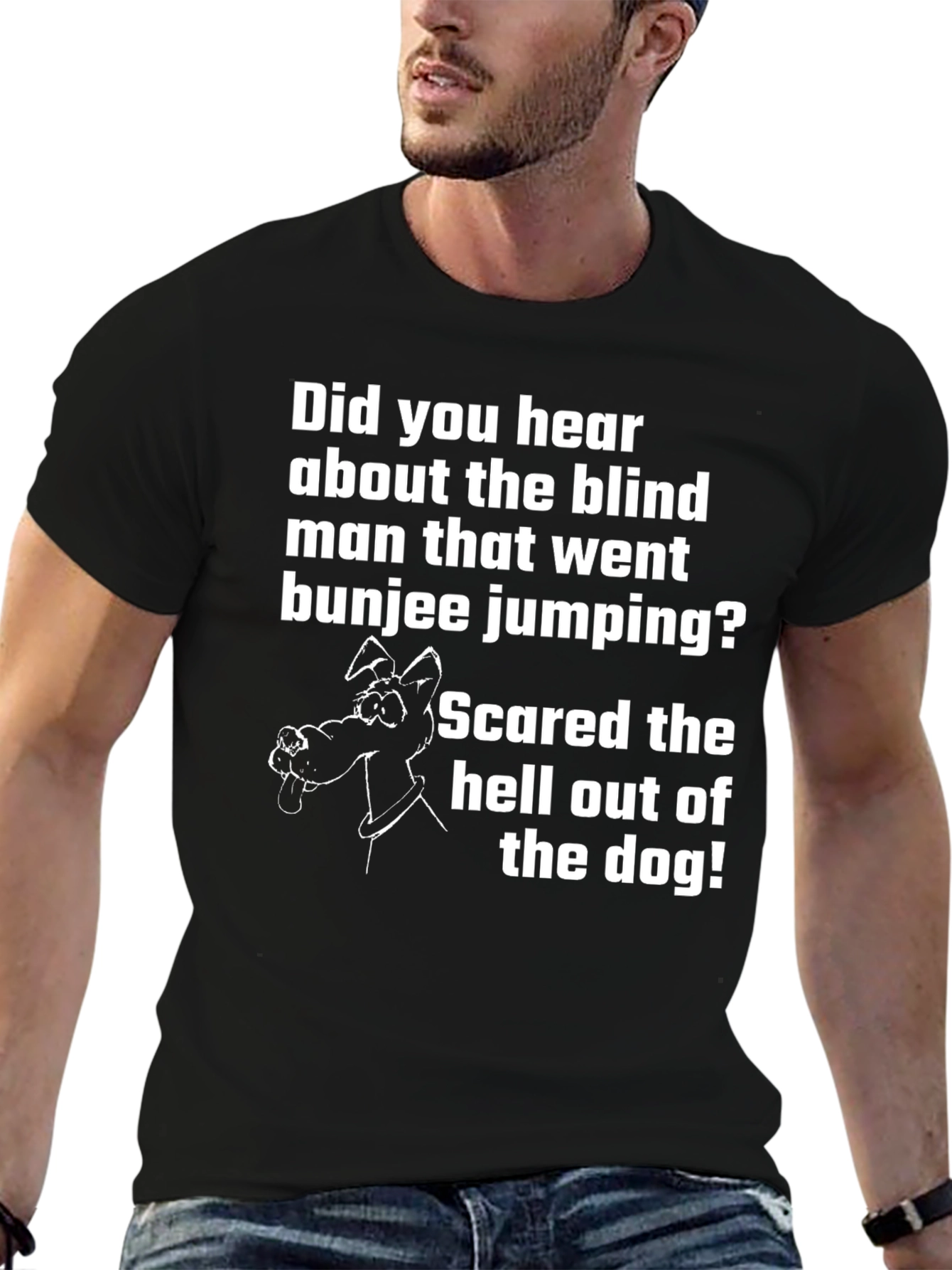 Funny Blind Bungee Jumper Dog T-Shirt