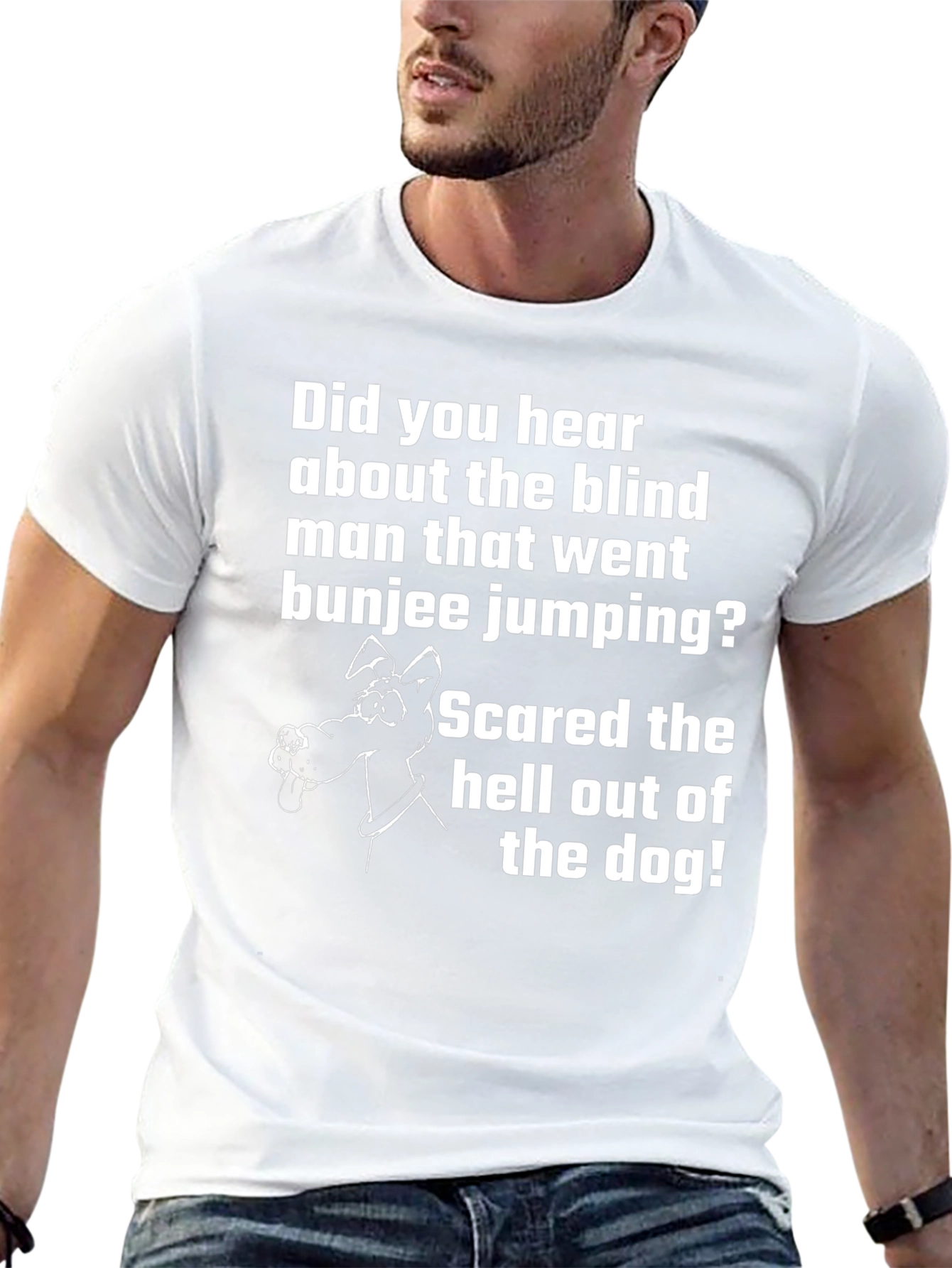 Funny Blind Bungee Jumper Dog T-Shirt