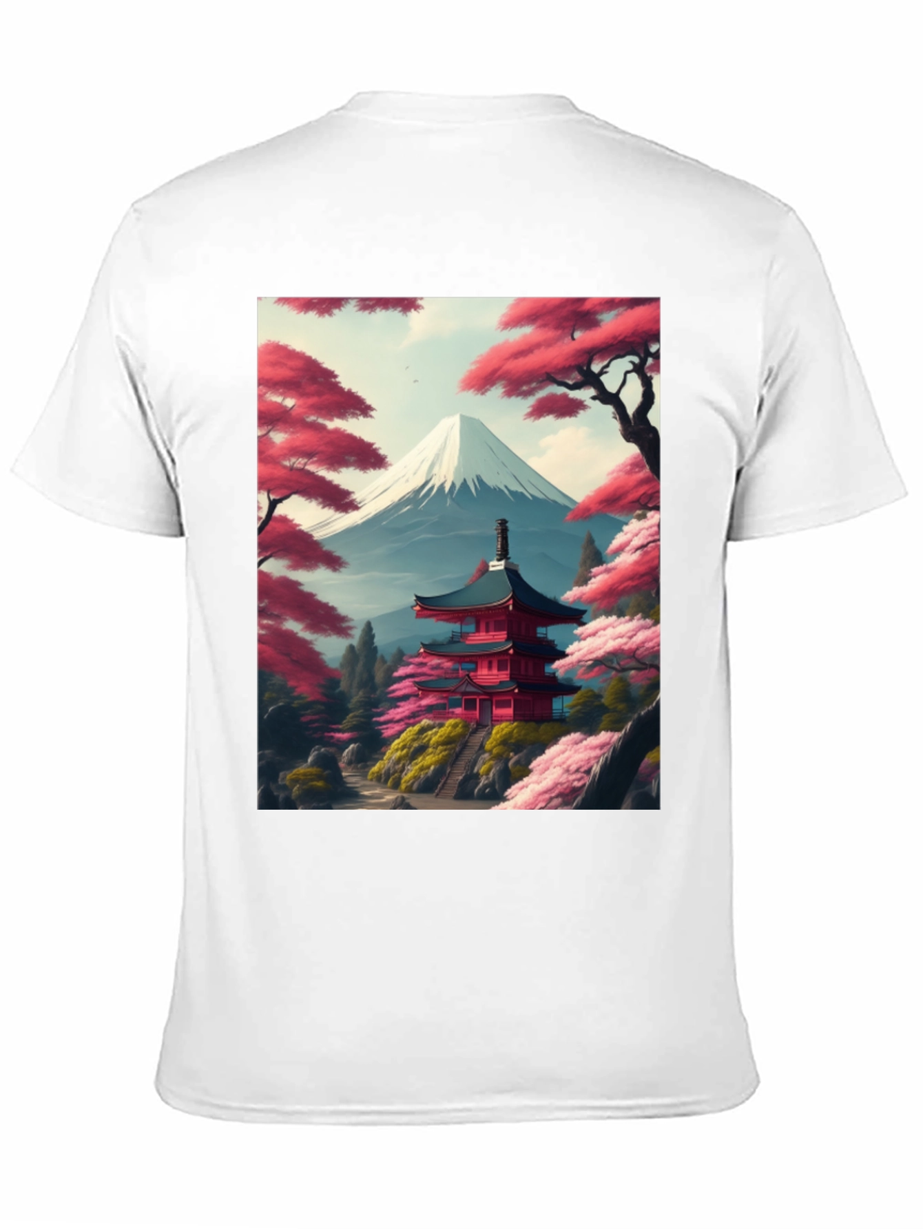 Japanese Temple & Mt. Fuji Graphic Tee