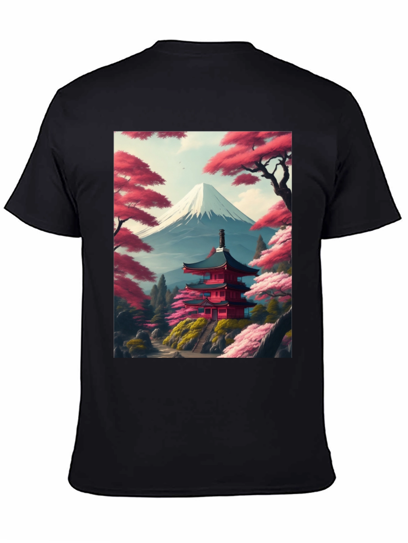 Japanese Temple & Mt. Fuji Graphic Tee