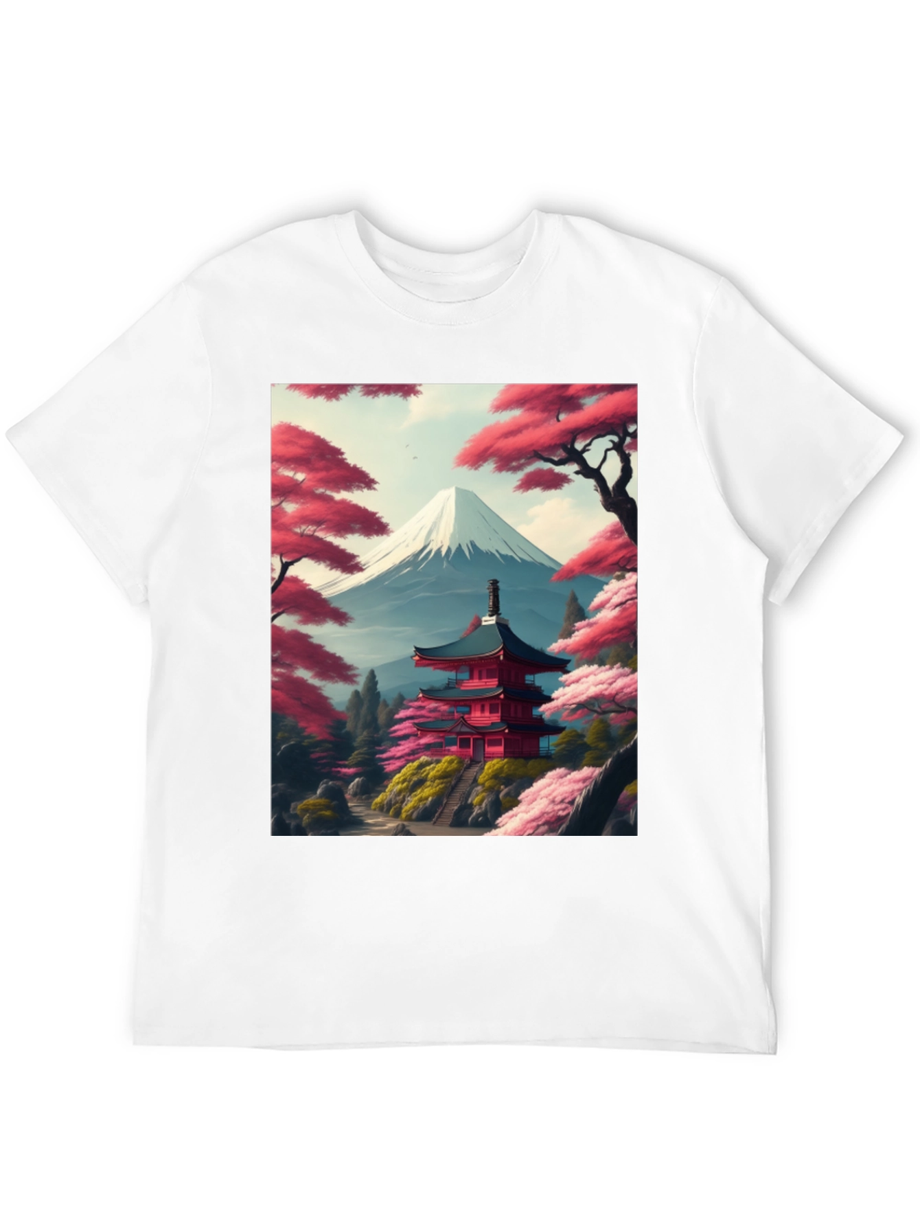 Japanese Temple & Mt. Fuji Graphic Tee