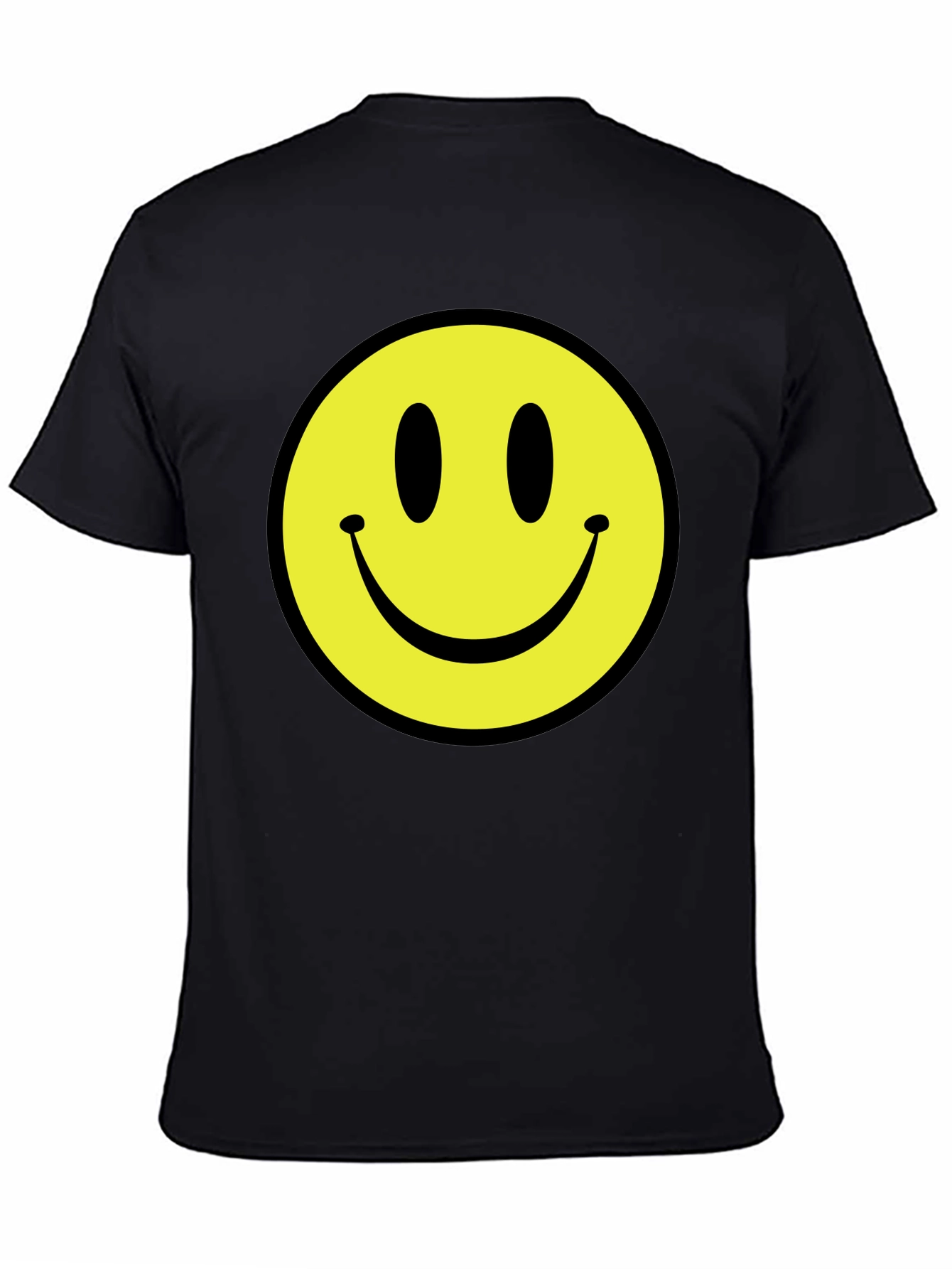 Smiley Face Black T-Shirt - Happy Graphic Tee