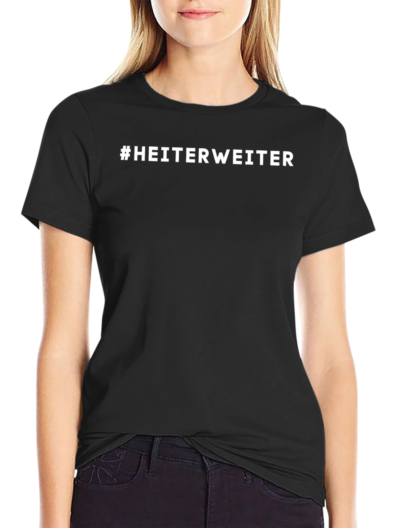 #HEITERWEITER T-Shirt - Stylish Black Tee