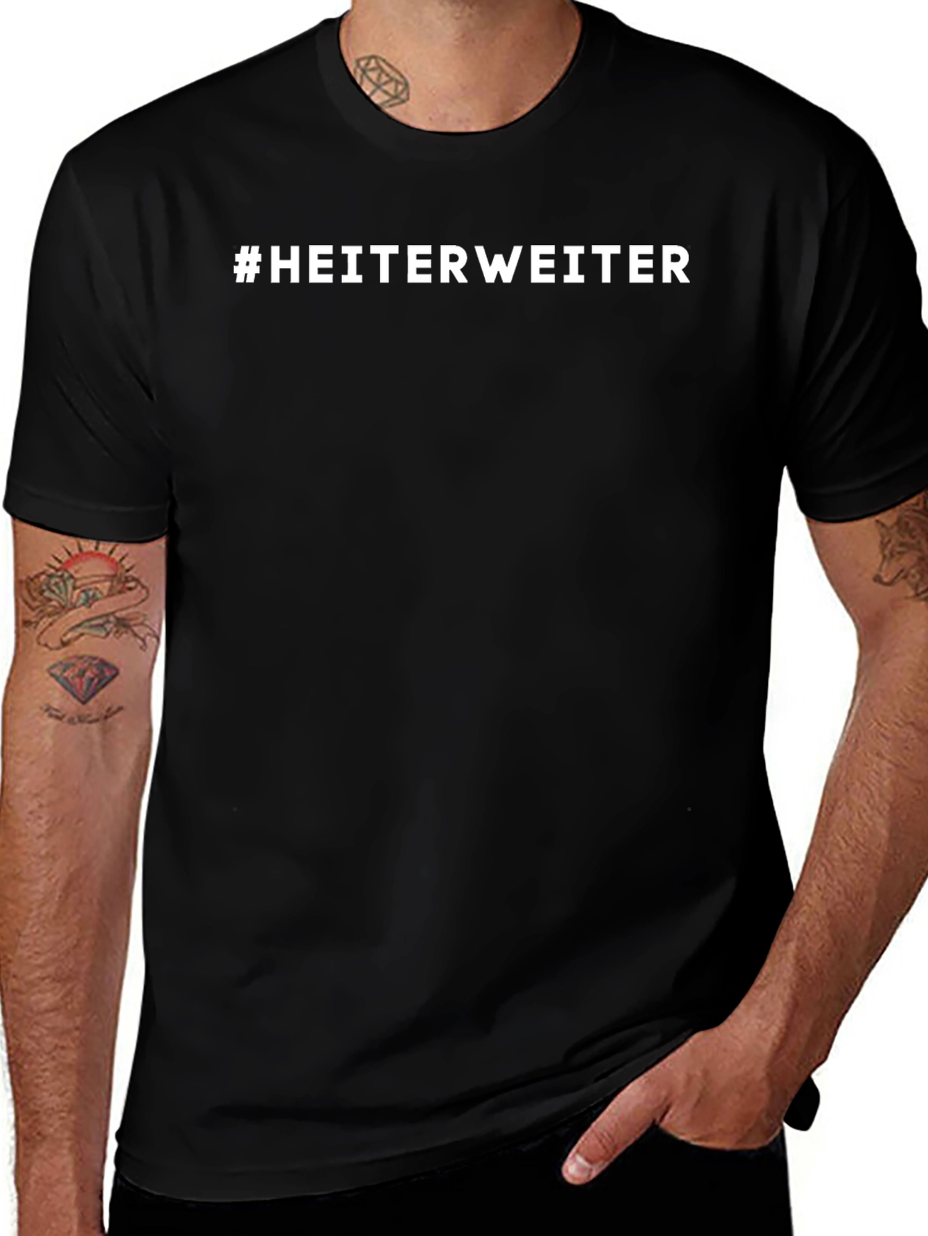 #HEITERWEITER T-Shirt - Stylish Black Tee