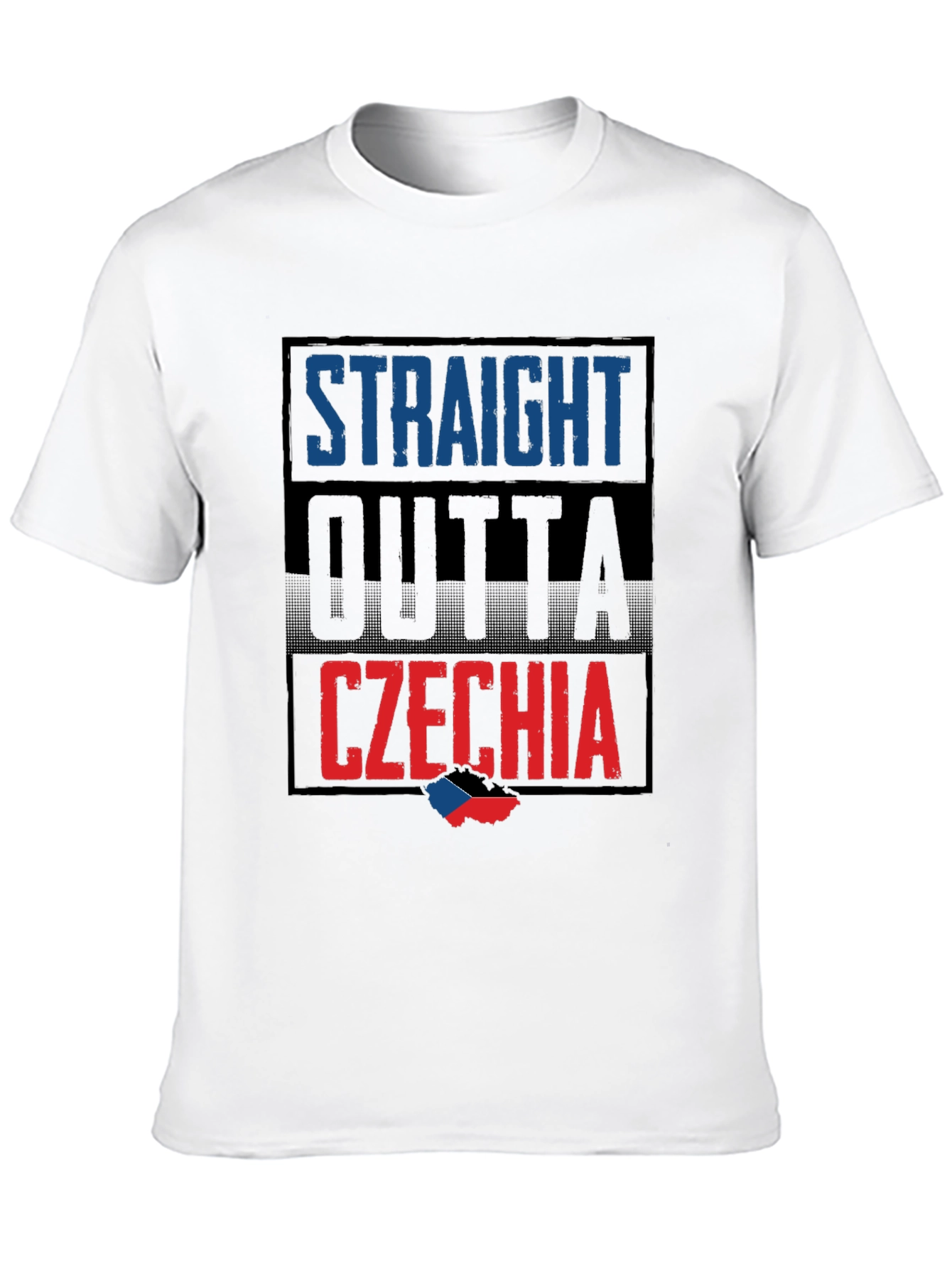 Straight Outta Czechia T-Shirt - Black Crew Neck