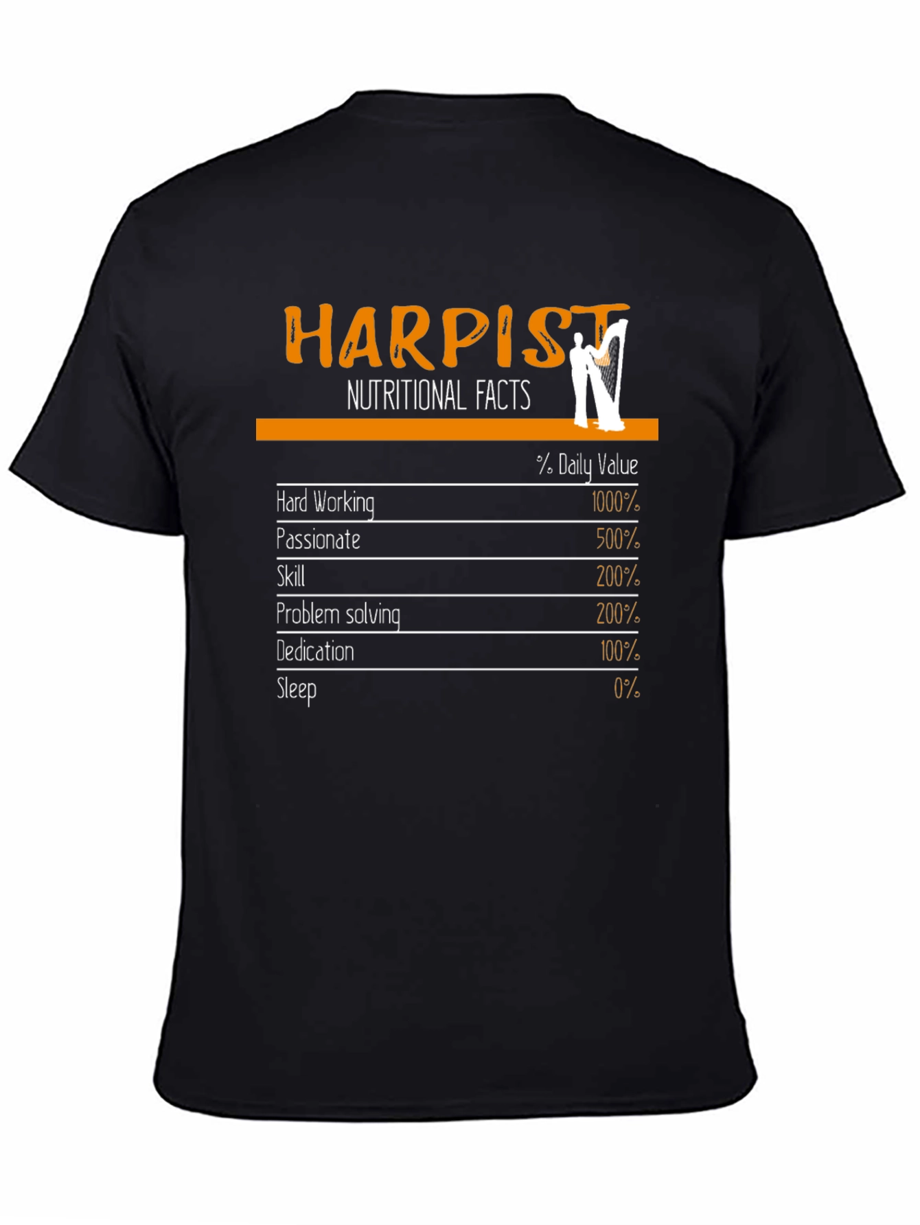 Harpist Nutritional Facts Graphic Tee