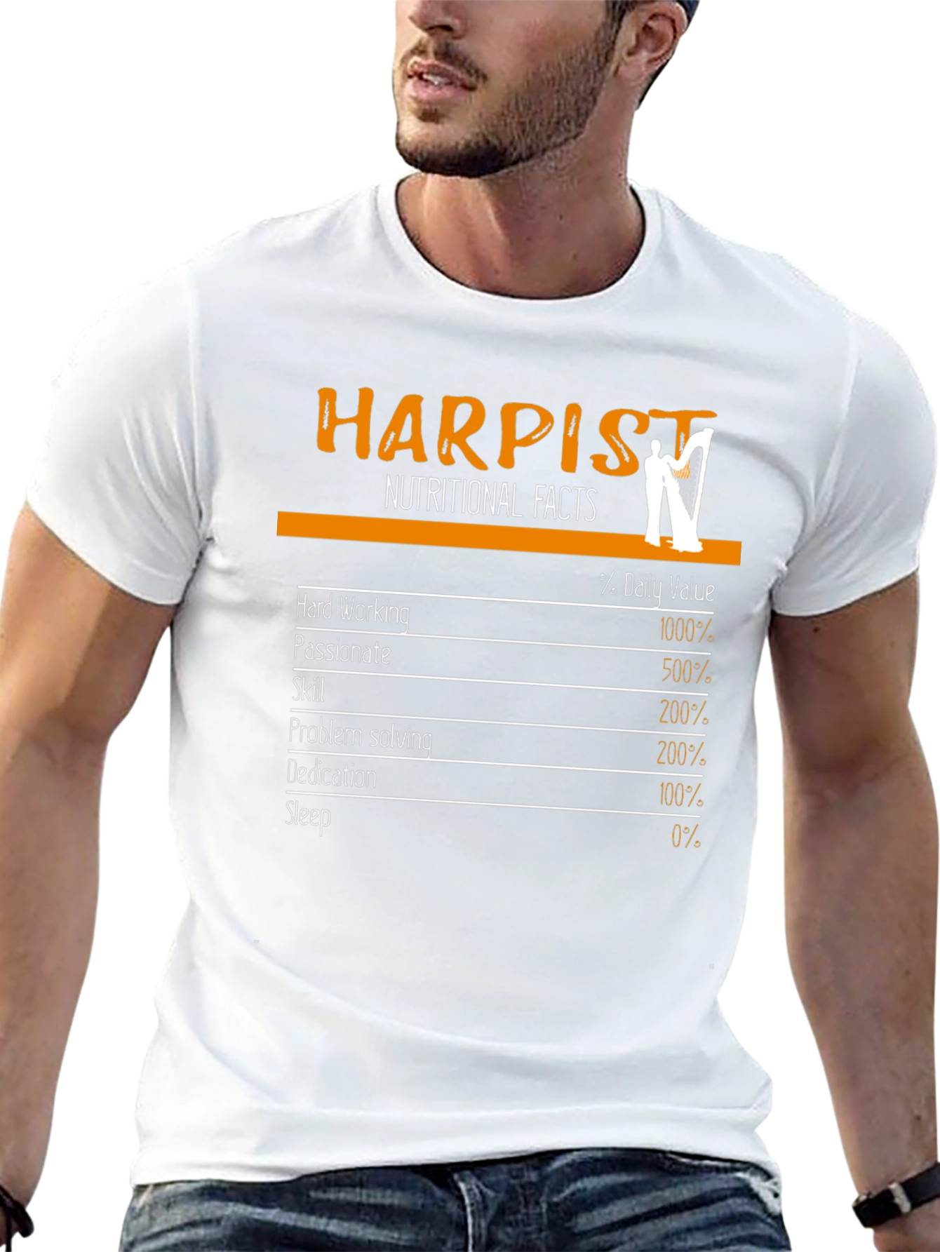 Harpist Nutritional Facts Graphic Tee