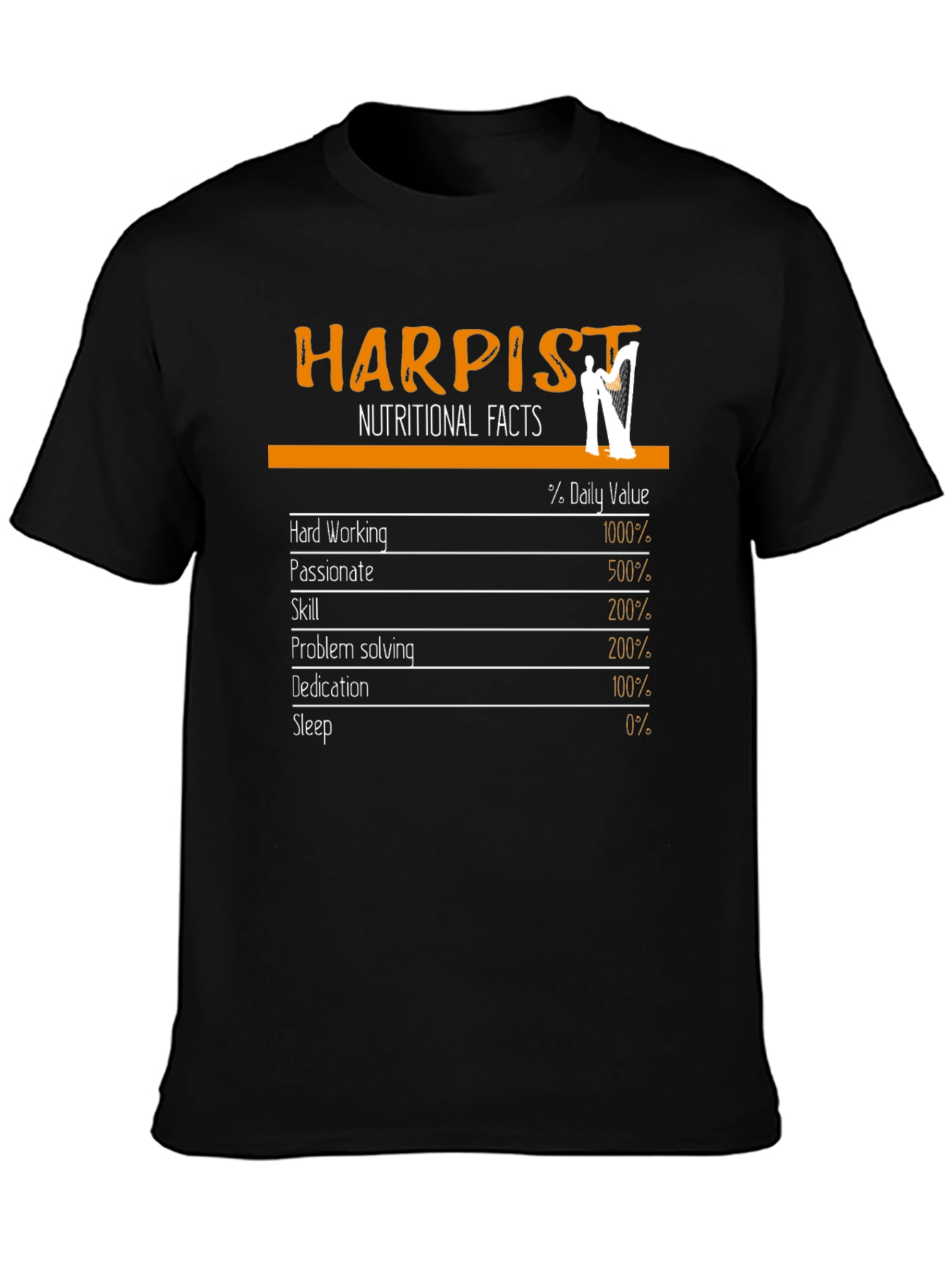 Harpist Nutritional Facts Graphic Tee