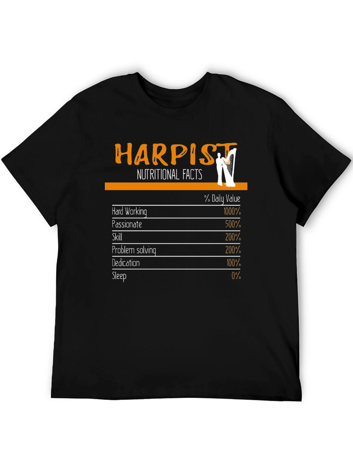 Harpist Nutritional Facts Graphic Tee