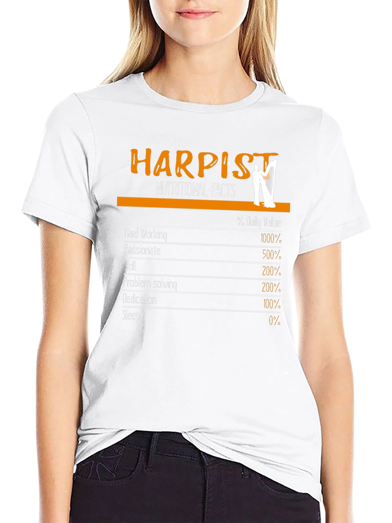 Harpist Nutritional Facts Graphic Tee