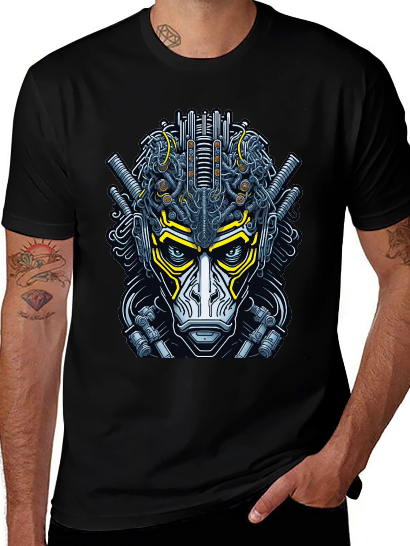 Cyberpunk Monkey Graphic Tee - Black