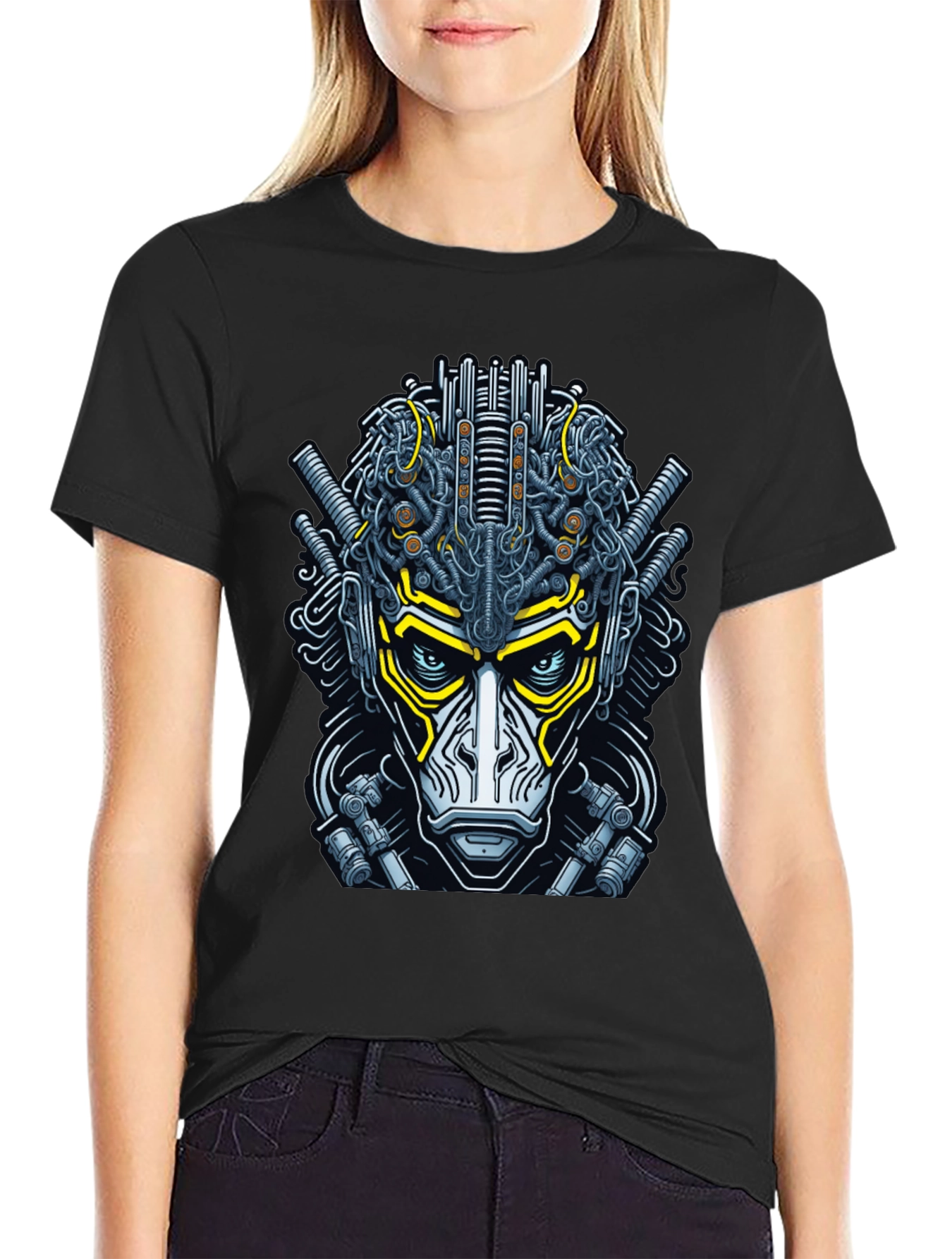 Cyberpunk Monkey Graphic Tee - Black