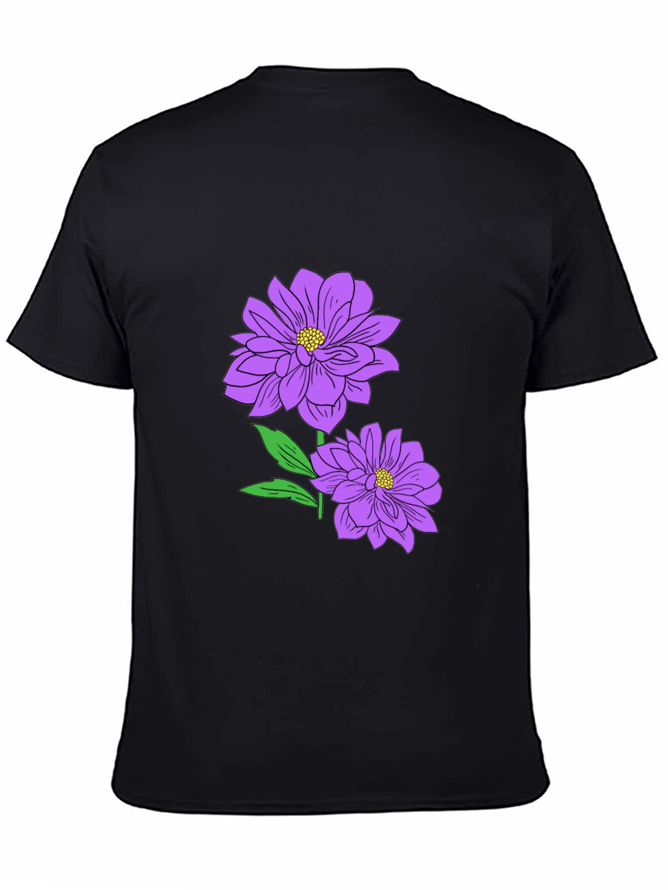 Floral Print T-Shirt - Purple Flowers