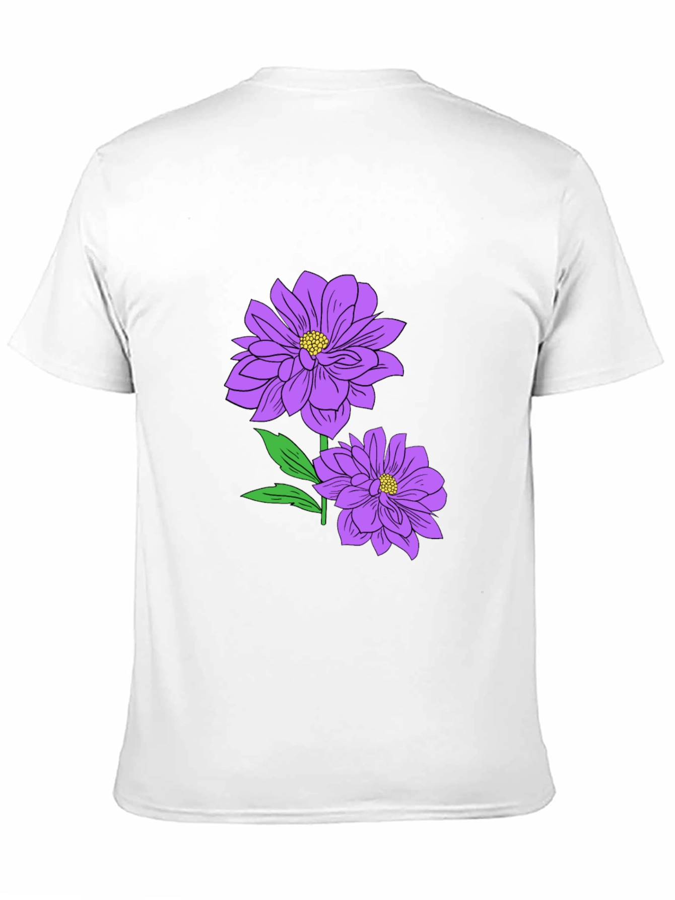 Floral Print T-Shirt - Purple Flowers