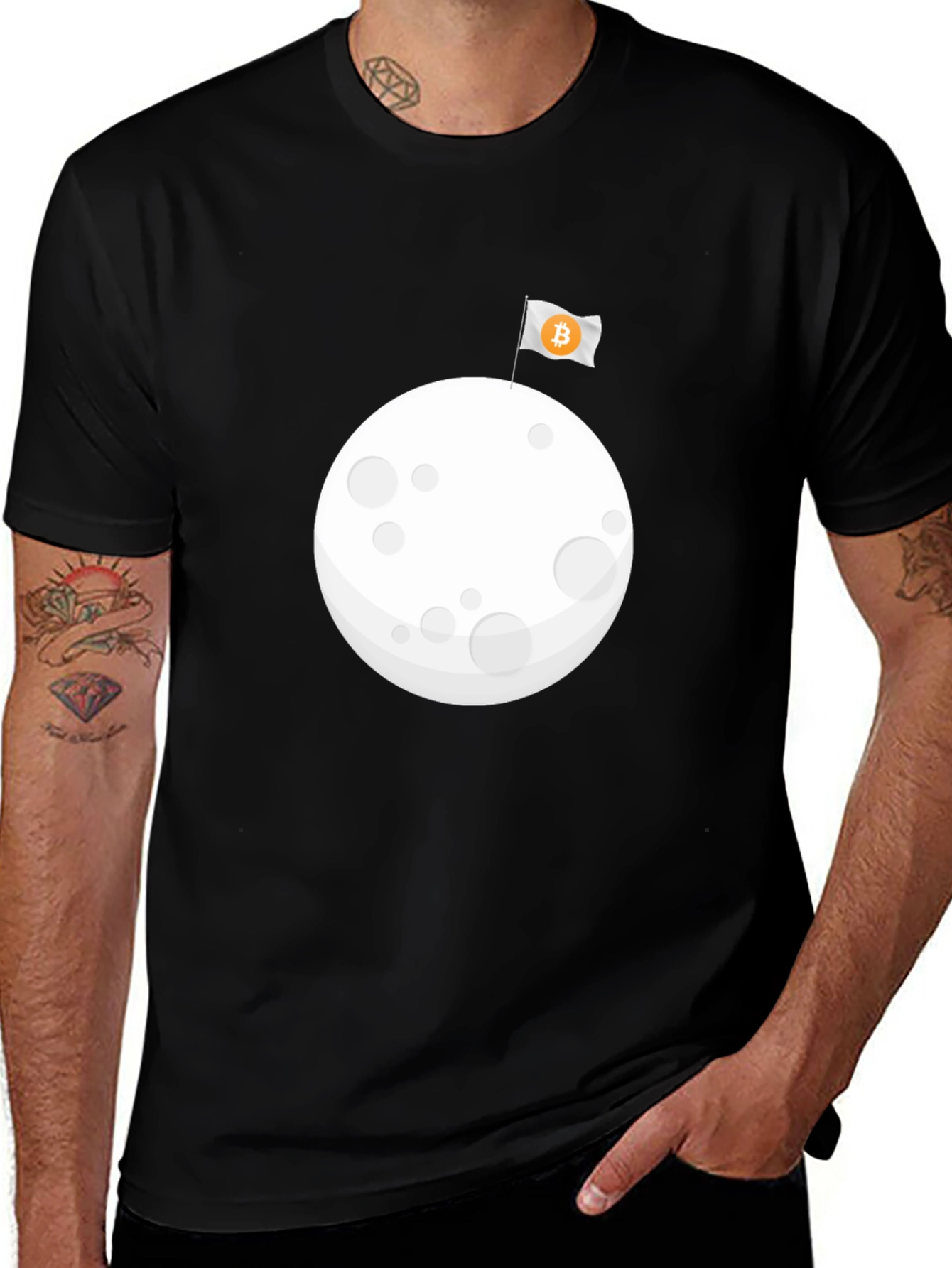 Bitcoin Moon Landing T-Shirt - Crypto Space Tee