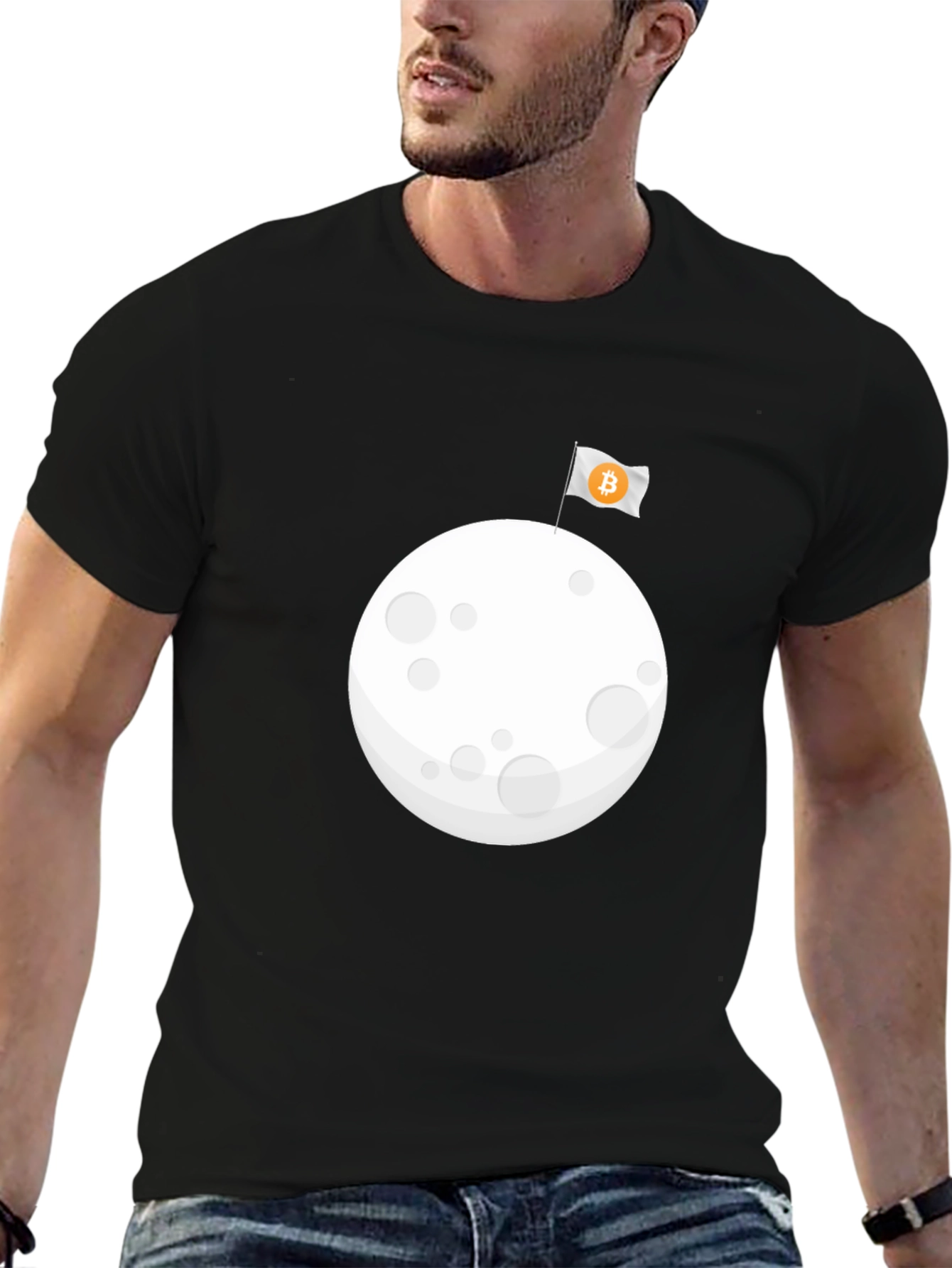 Bitcoin Moon Landing T-Shirt - Crypto Space Tee