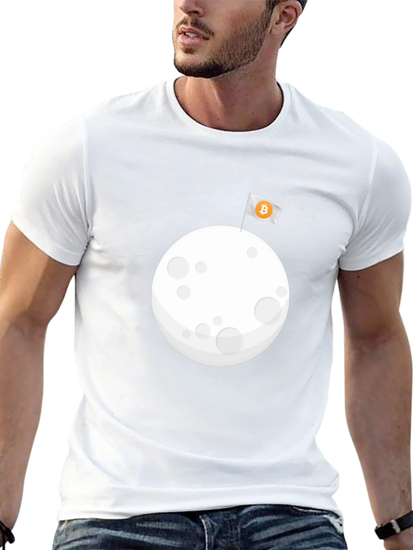 Bitcoin Moon Landing T-Shirt - Crypto Space Tee