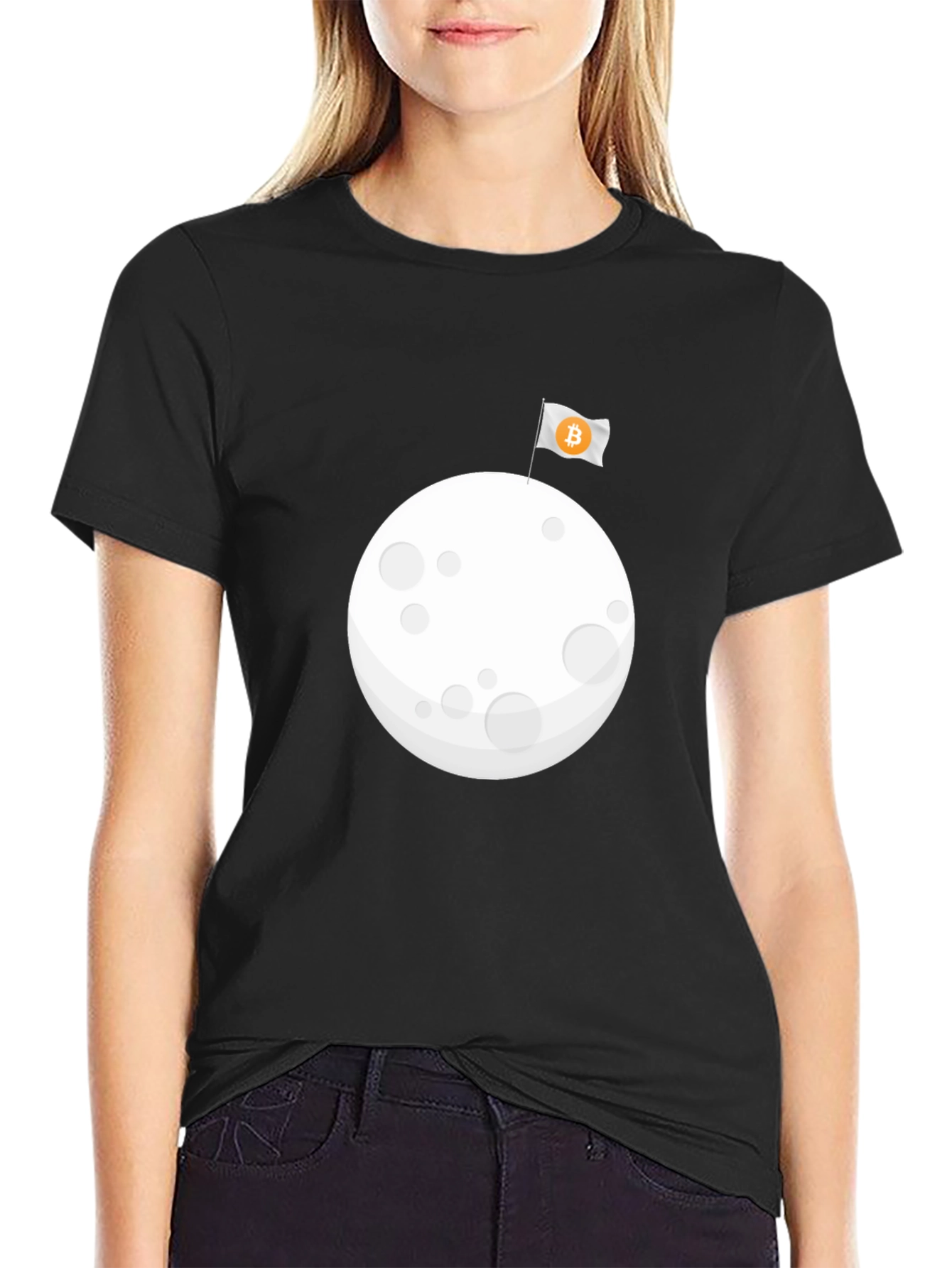 Bitcoin Moon Landing T-Shirt - Crypto Space Tee