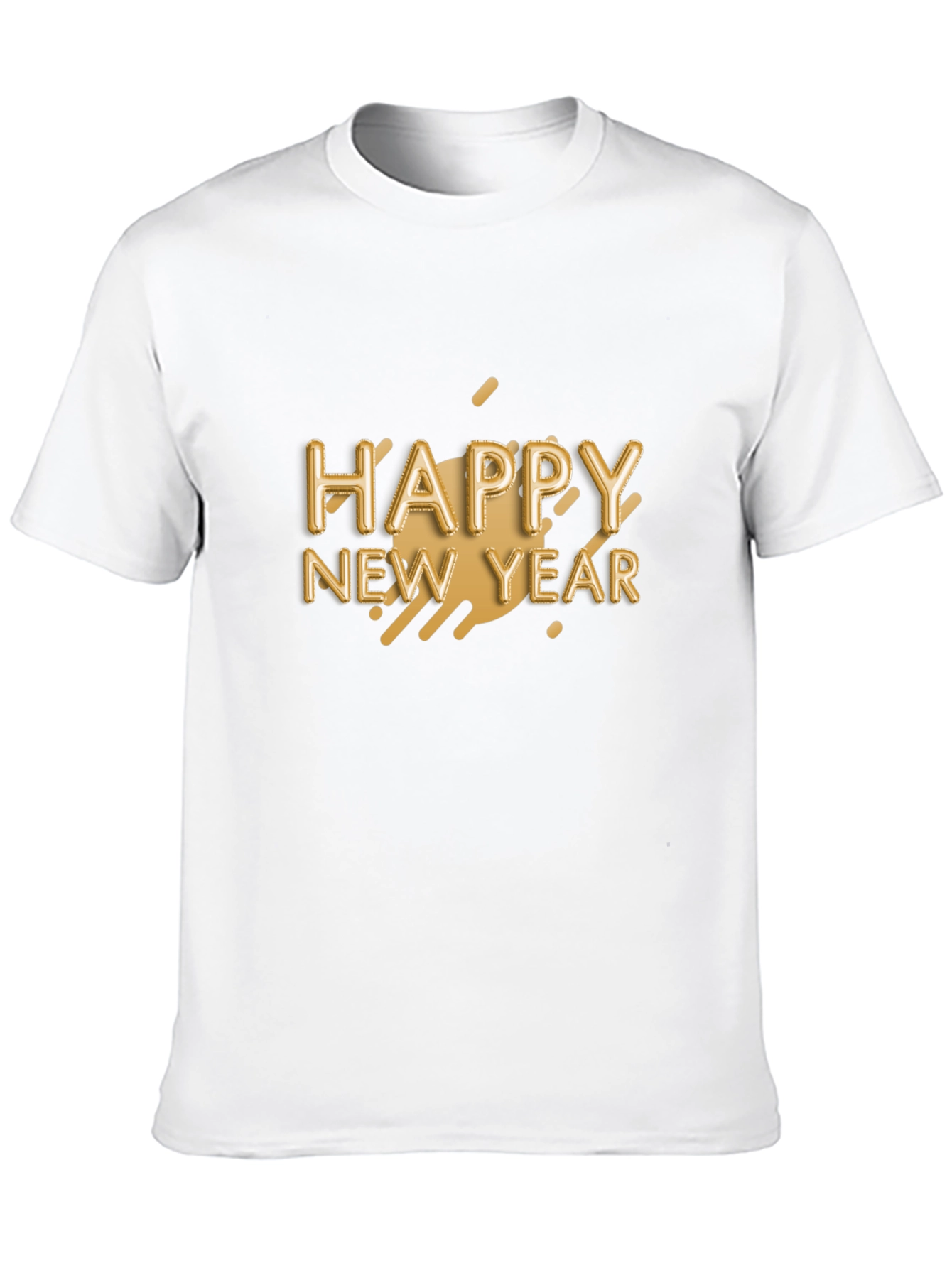 Happy New Year Graphic Black T-Shirt