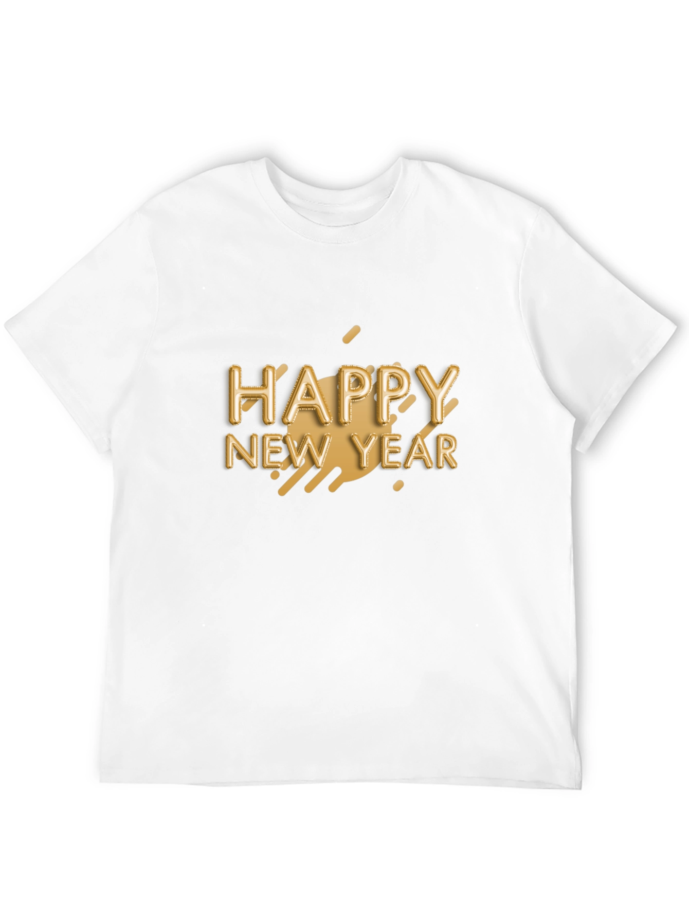 Happy New Year Graphic Black T-Shirt