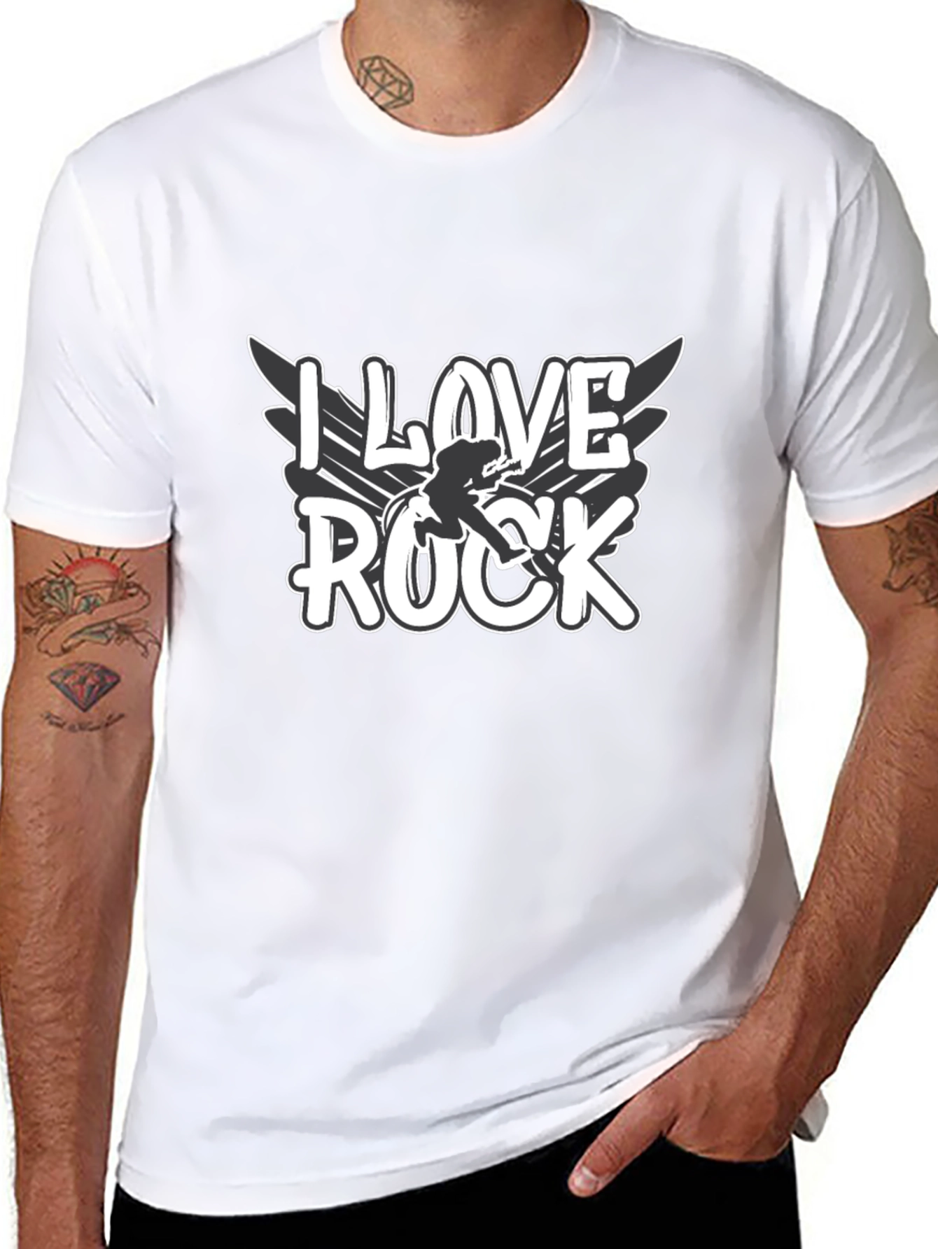 I Love Rock Music Graphic T-Shirt