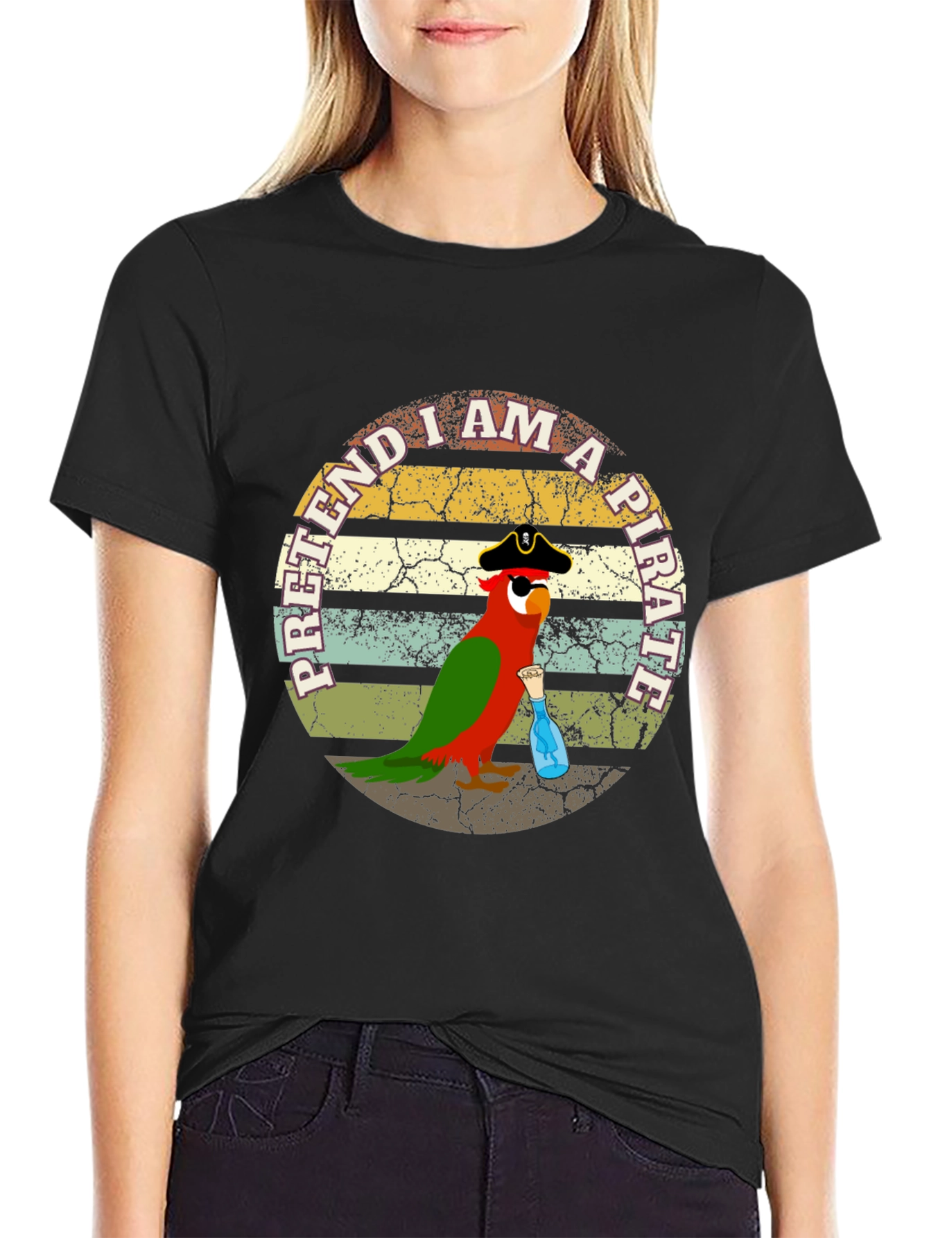 Pretend I Am A Pirate Parrot Funny T-Shirt