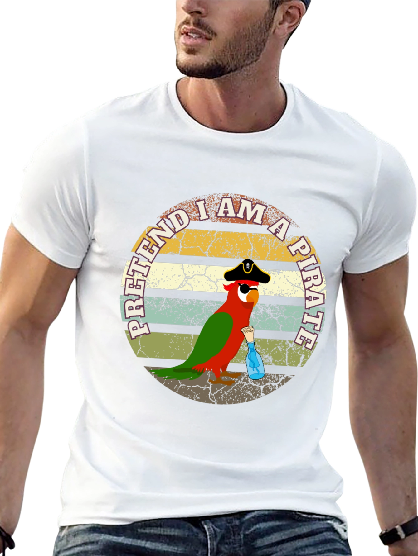 Pretend I Am A Pirate Parrot Funny T-Shirt