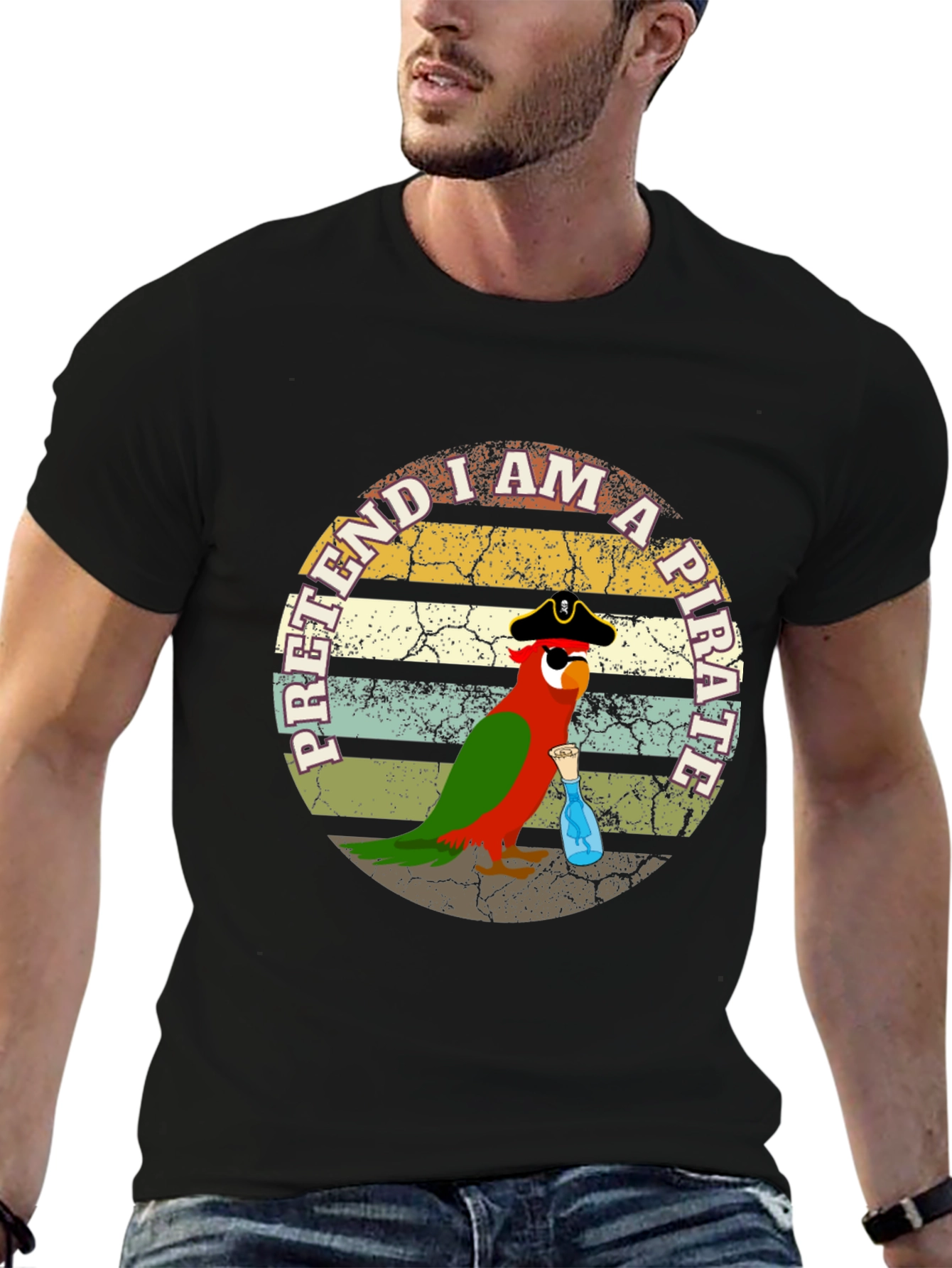 Pretend I Am A Pirate Parrot Funny T-Shirt