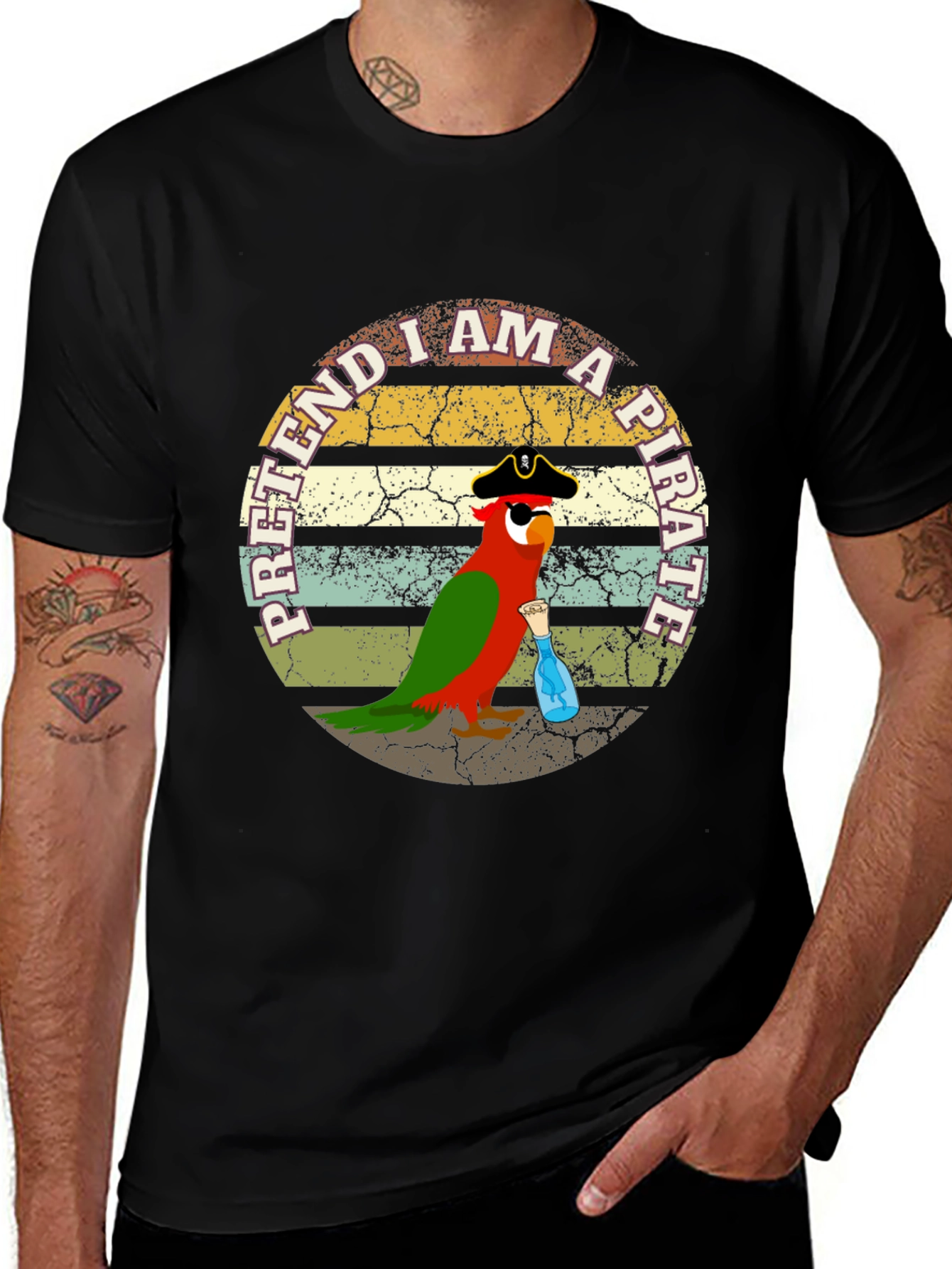 Pretend I Am A Pirate Parrot Funny T-Shirt
