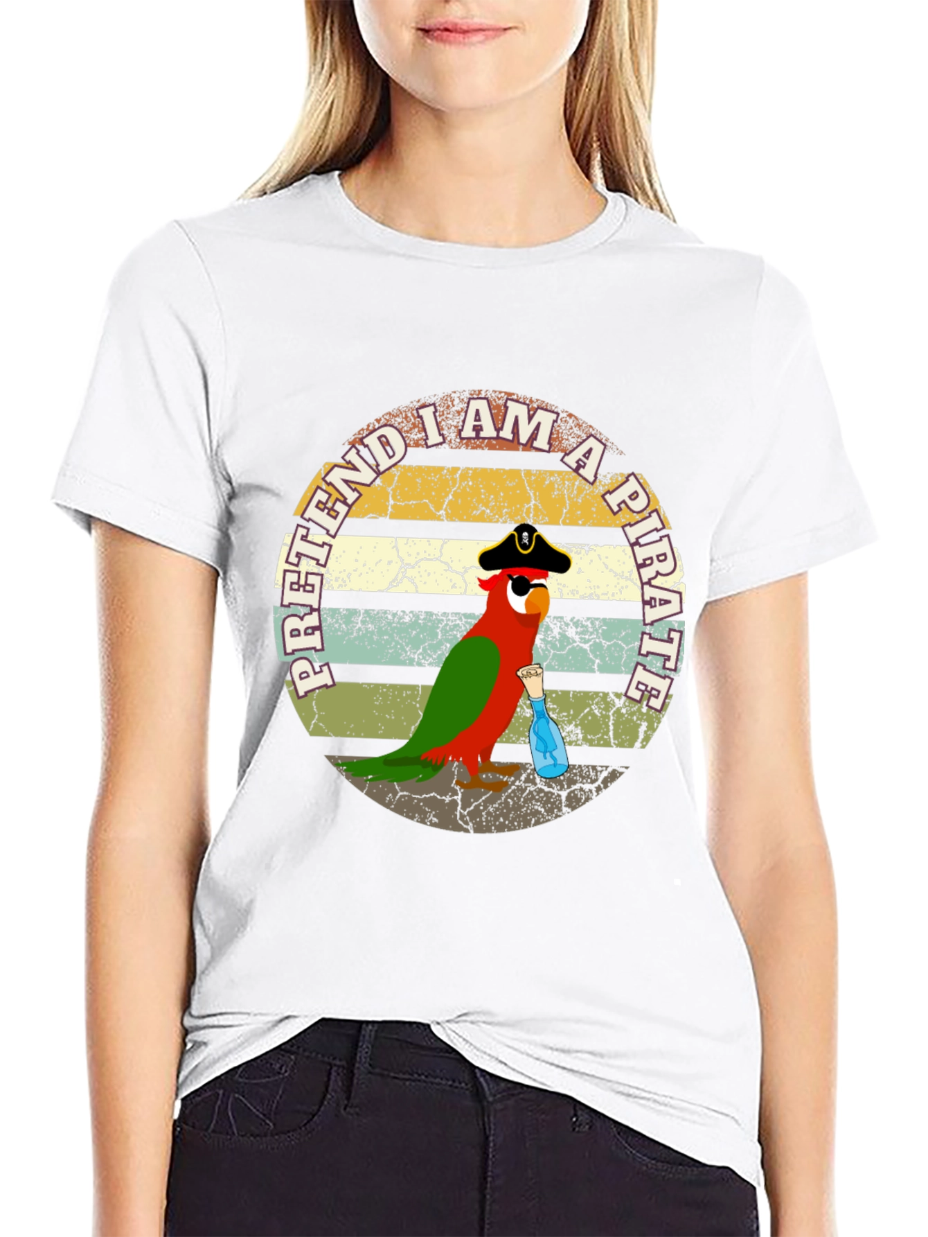 Pretend I Am A Pirate Parrot Funny T-Shirt