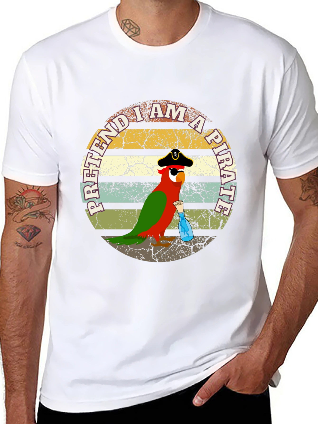 Pretend I Am A Pirate Parrot Funny T-Shirt
