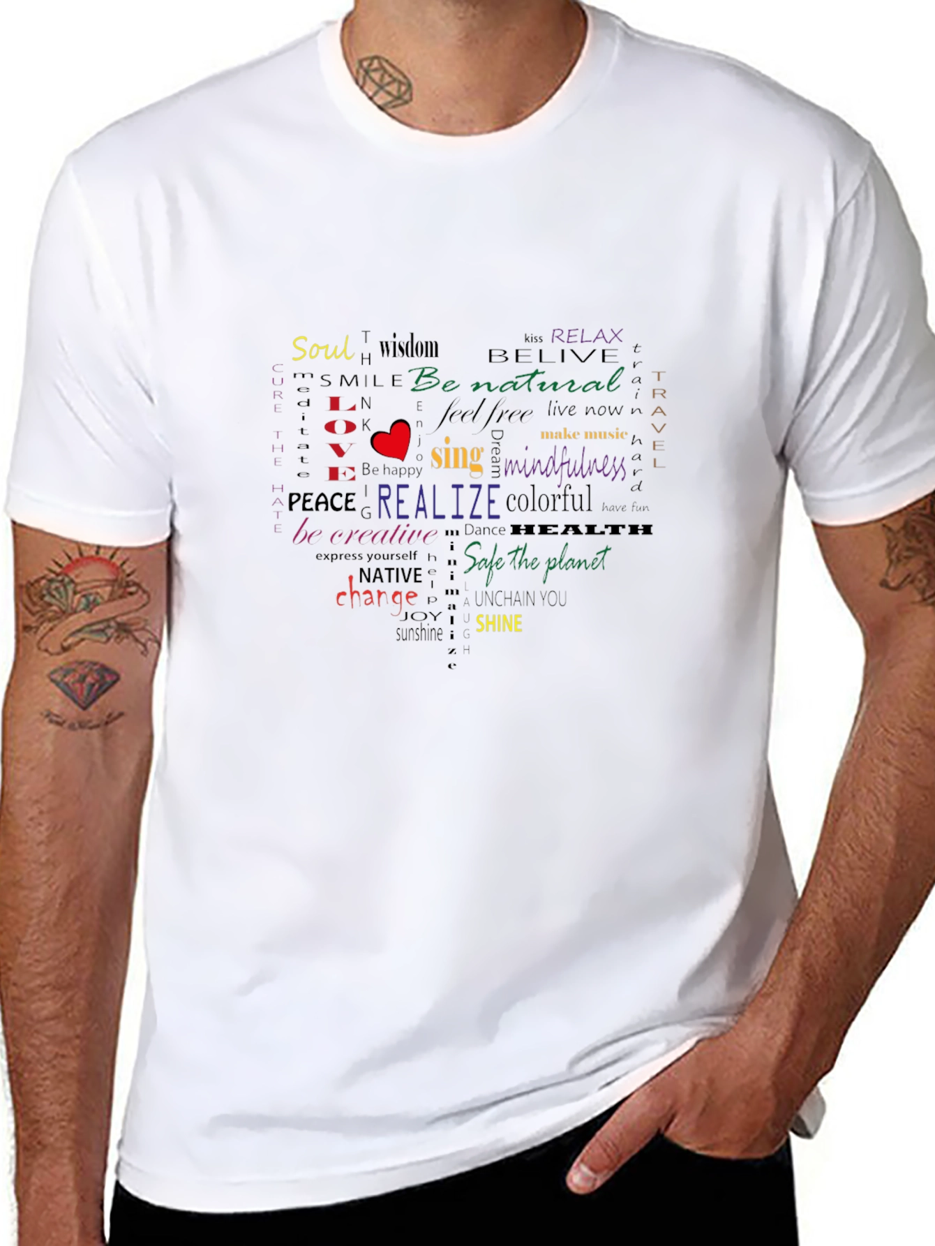 Heart Word Art Graphic T-Shirt