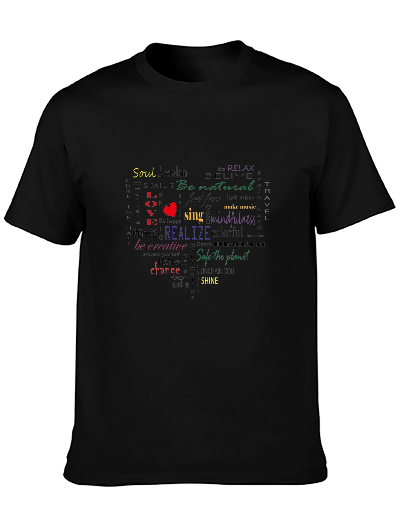 Heart Word Art Graphic T-Shirt